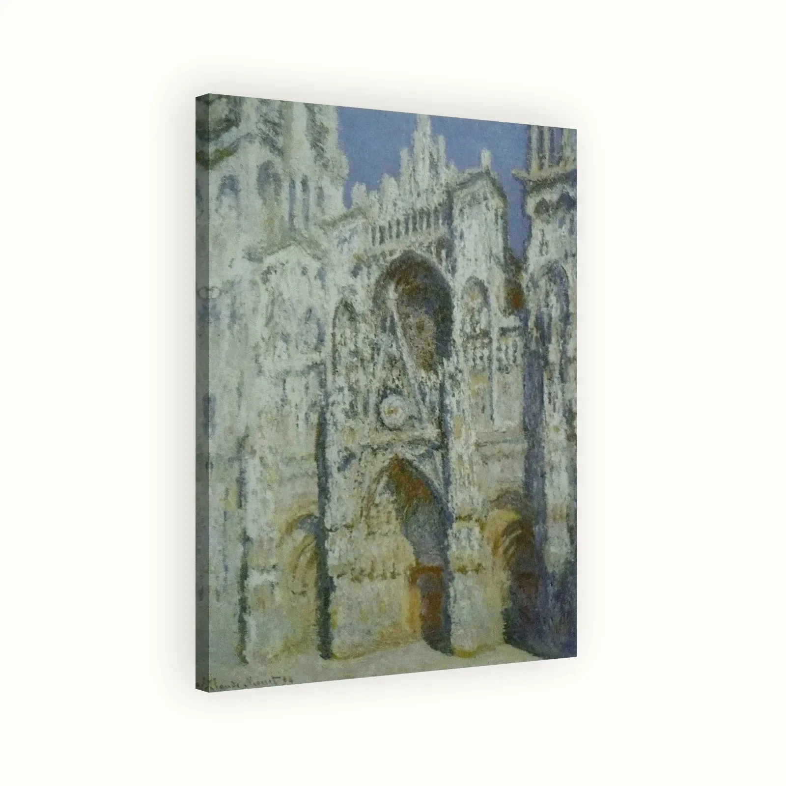 Rouen Cathedral, Full Sunlight (Harmony in Blue and Gold) by Claude Monet, 1893: Stretched canvas
