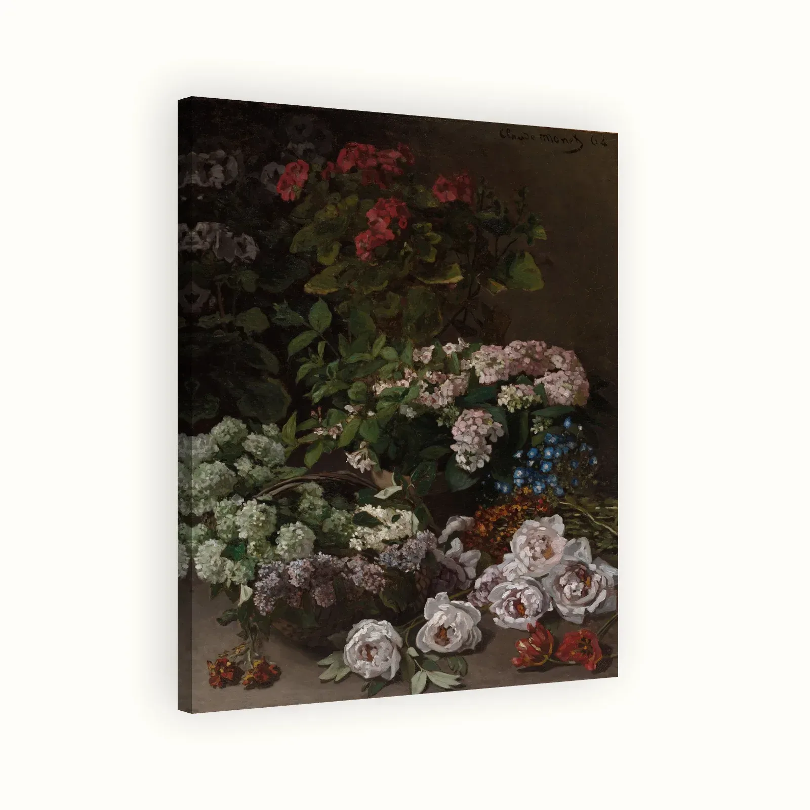 Spring Flowers by Claude Monet, 1864: Stretched canvas