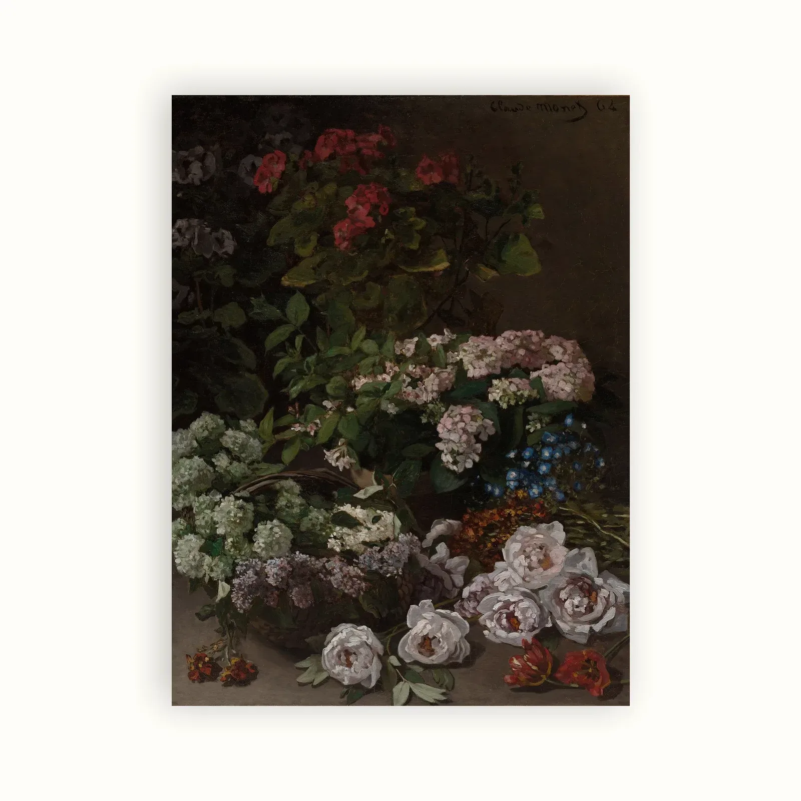 Spring Flowers by Claude Monet, 1864: as a fine art print