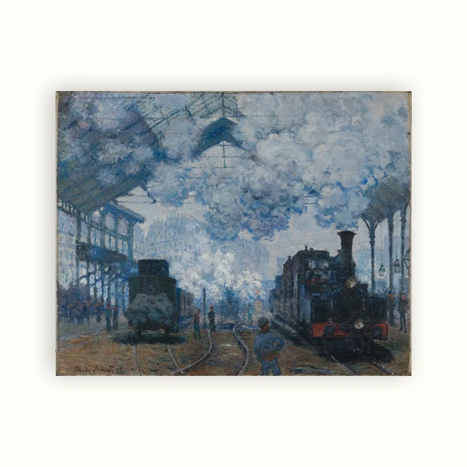 The Gare Saint-Lazare: Arrival of a Train by Claude Monet, 1877: as a fine art print