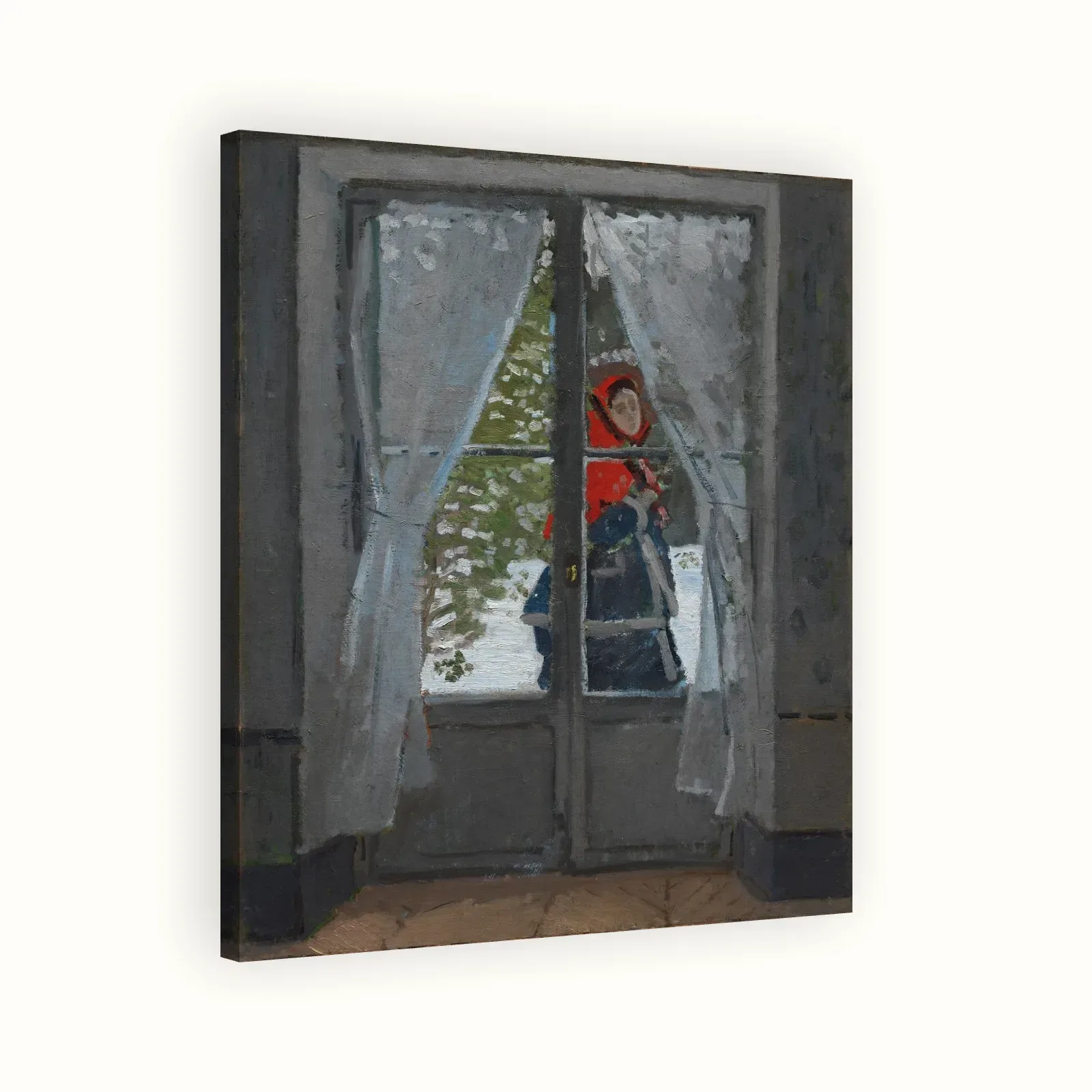 The Red Kerchief by Claude Monet, c. 1868–1873: Stretched canvas