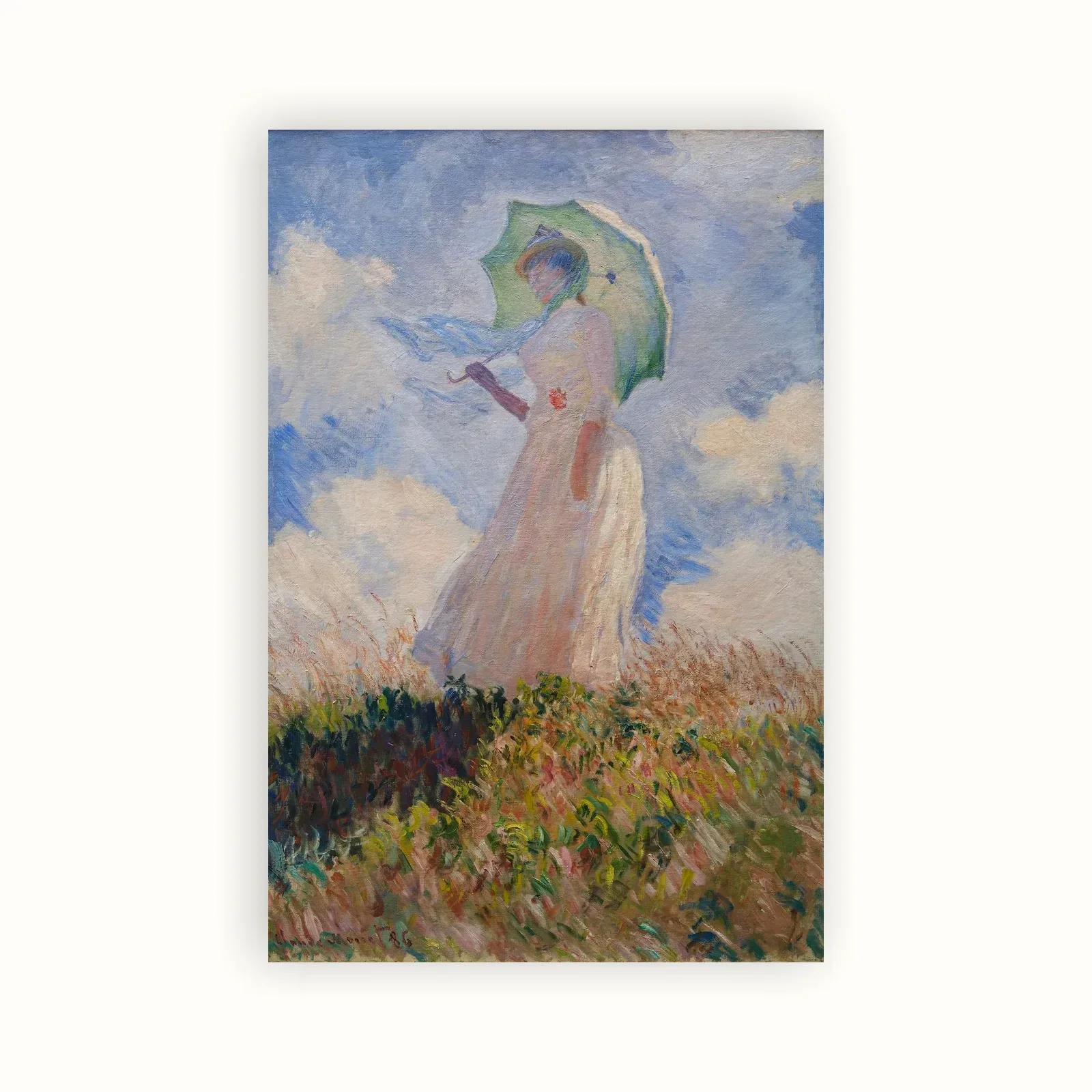 Woman with a Parasol, facing left by Claude Monet, 1886: as a fine art print
