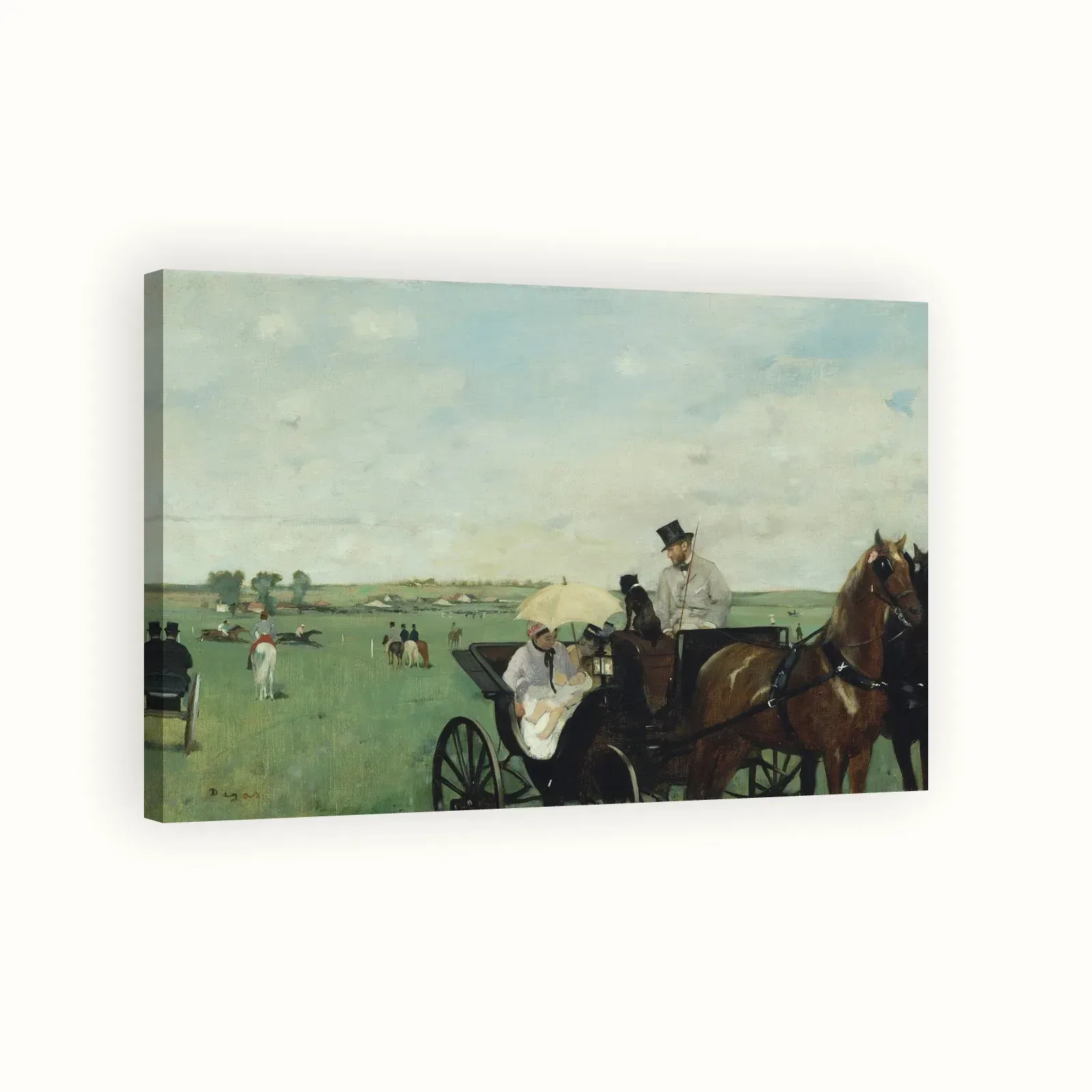 At the Races in the Countryside by Edgar Degas, 1869: Stretched canvas