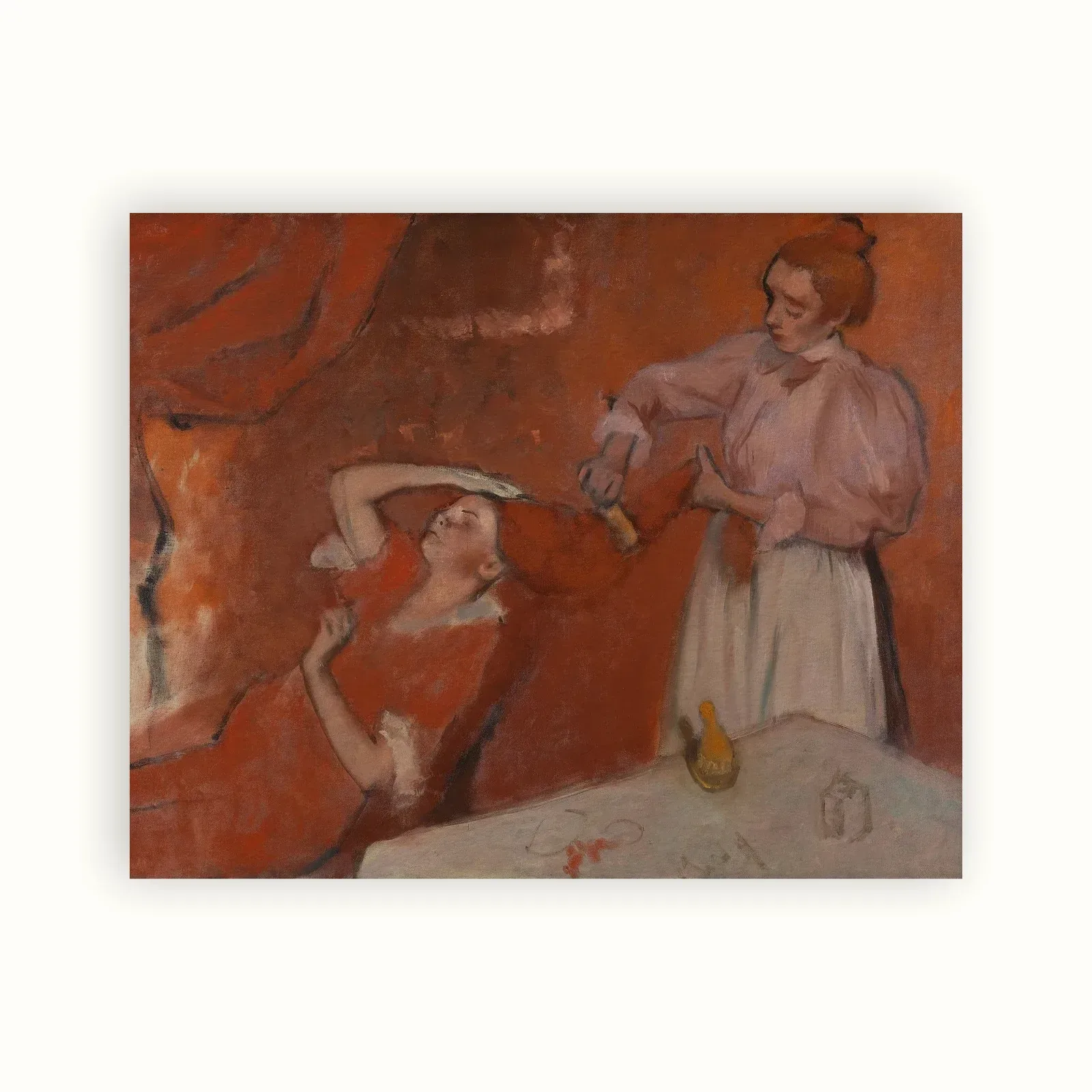 Combing the Hair by Edgar Degas, c. 1896: as a fine art print