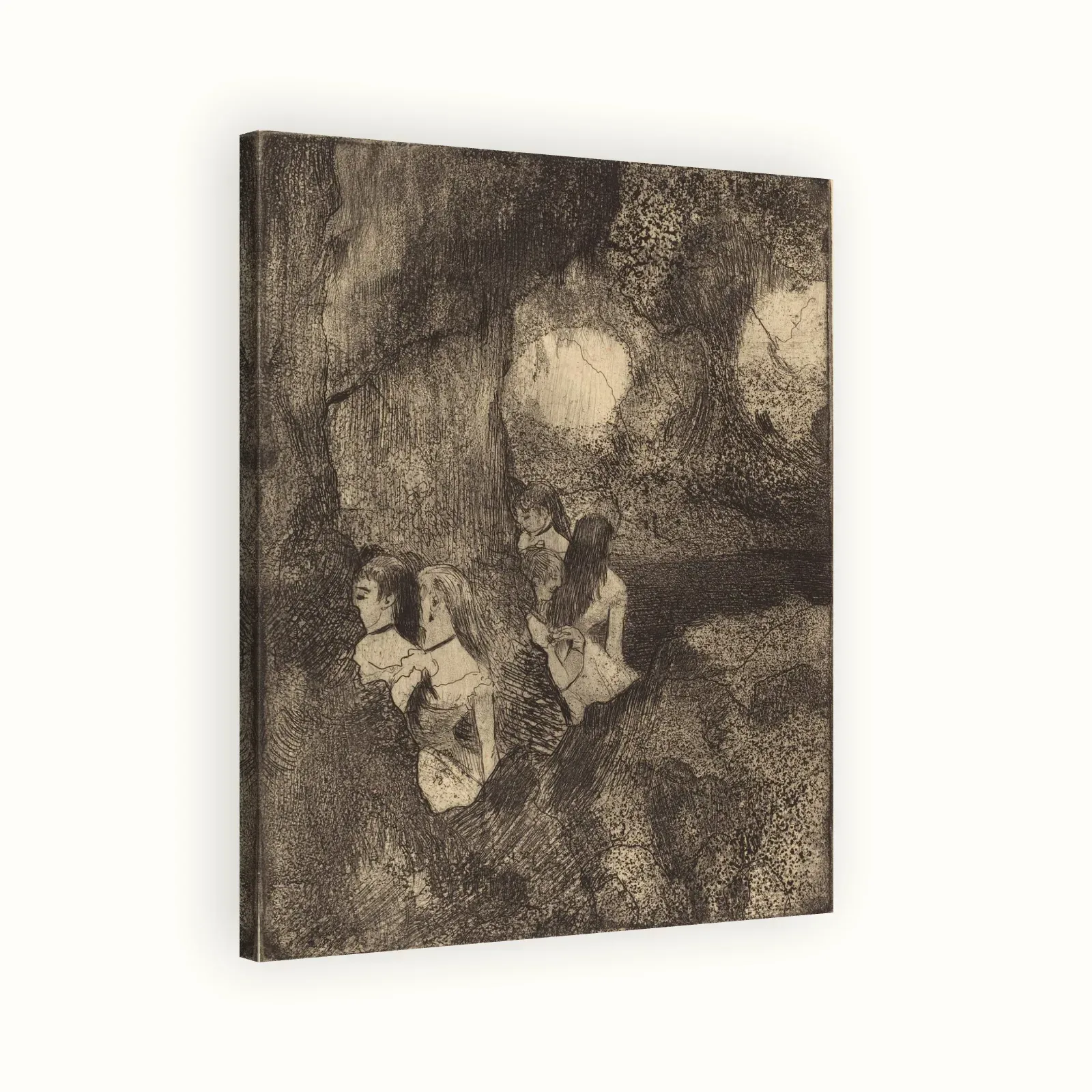 Dancers in the Wings by Edgar Degas, 1879–1880: Stretched canvas