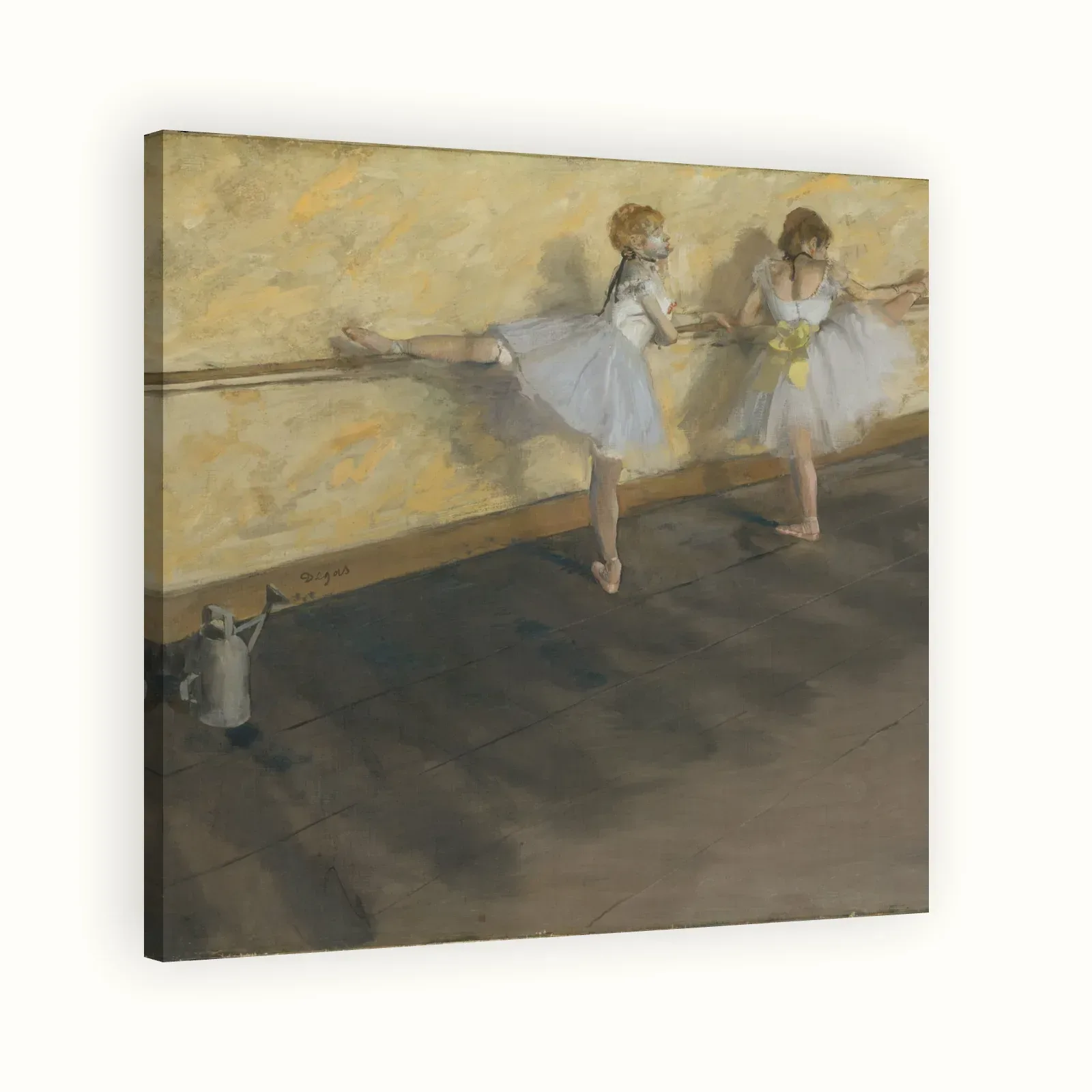 Dancers Practicing at the Barre by Edgar Degas, 1877: Stretched canvas