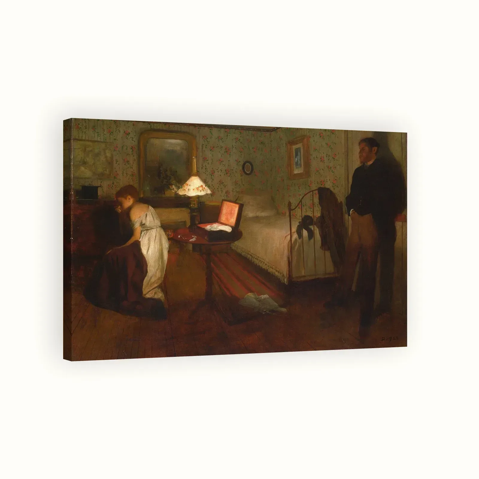 Interior by Edgar Degas, 1868–1869: Stretched canvas
