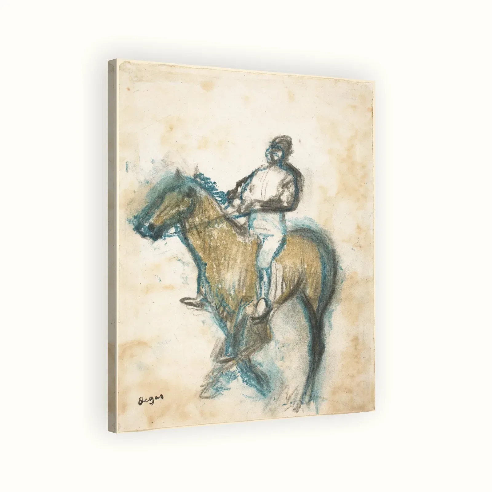 Jockey by Edgar Degas, c. 1898: Stretched canvas
