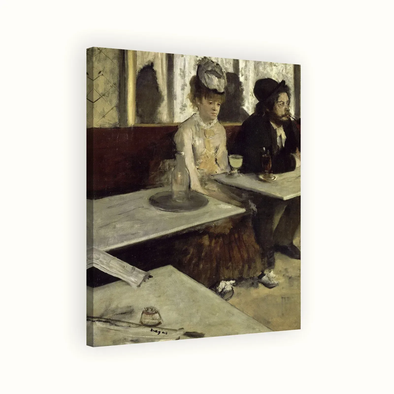 L'Absinthe by Edgar Degas, 1875–1876: Stretched canvas