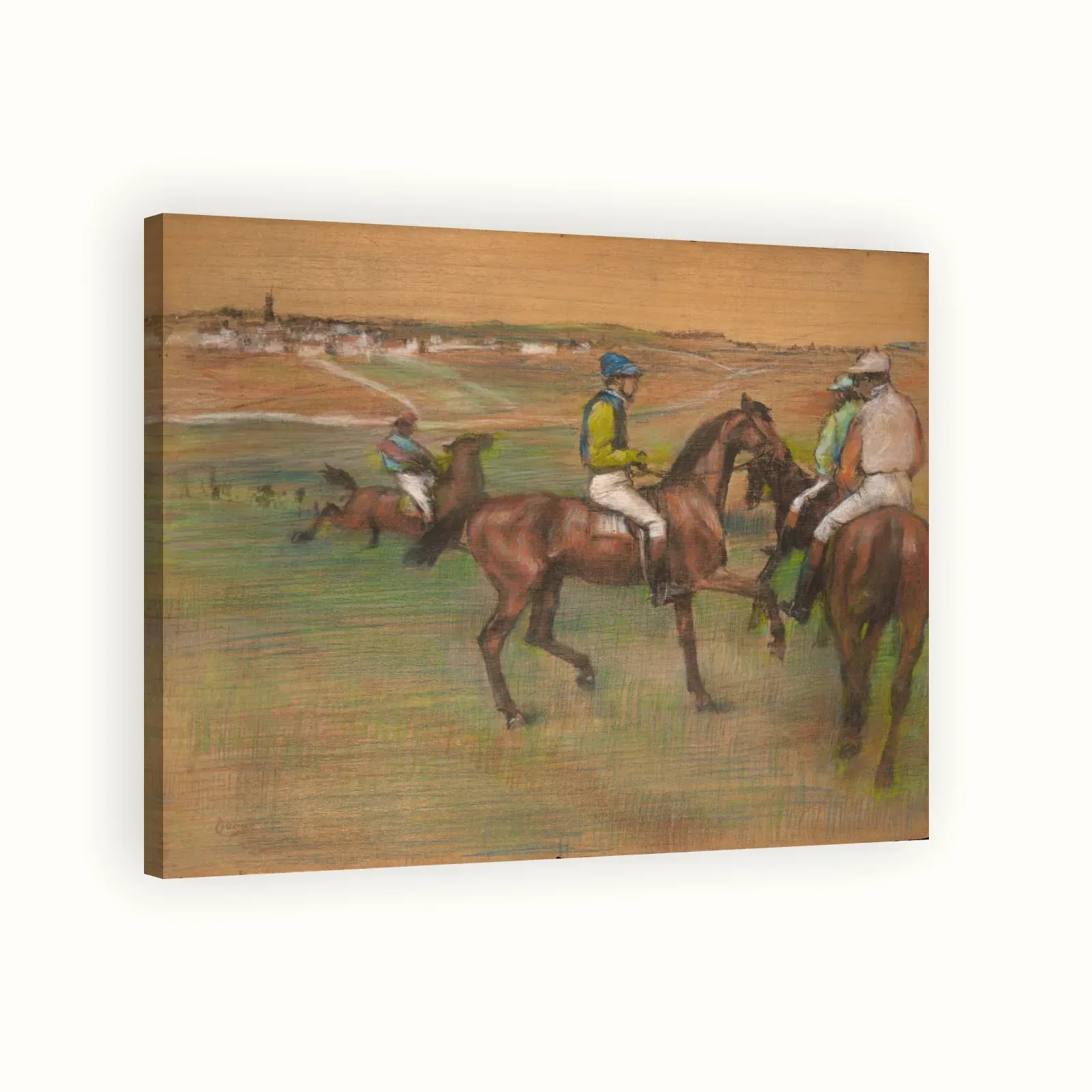 Race Horses by Edgar Degas, c. 1885–1888: Stretched canvas