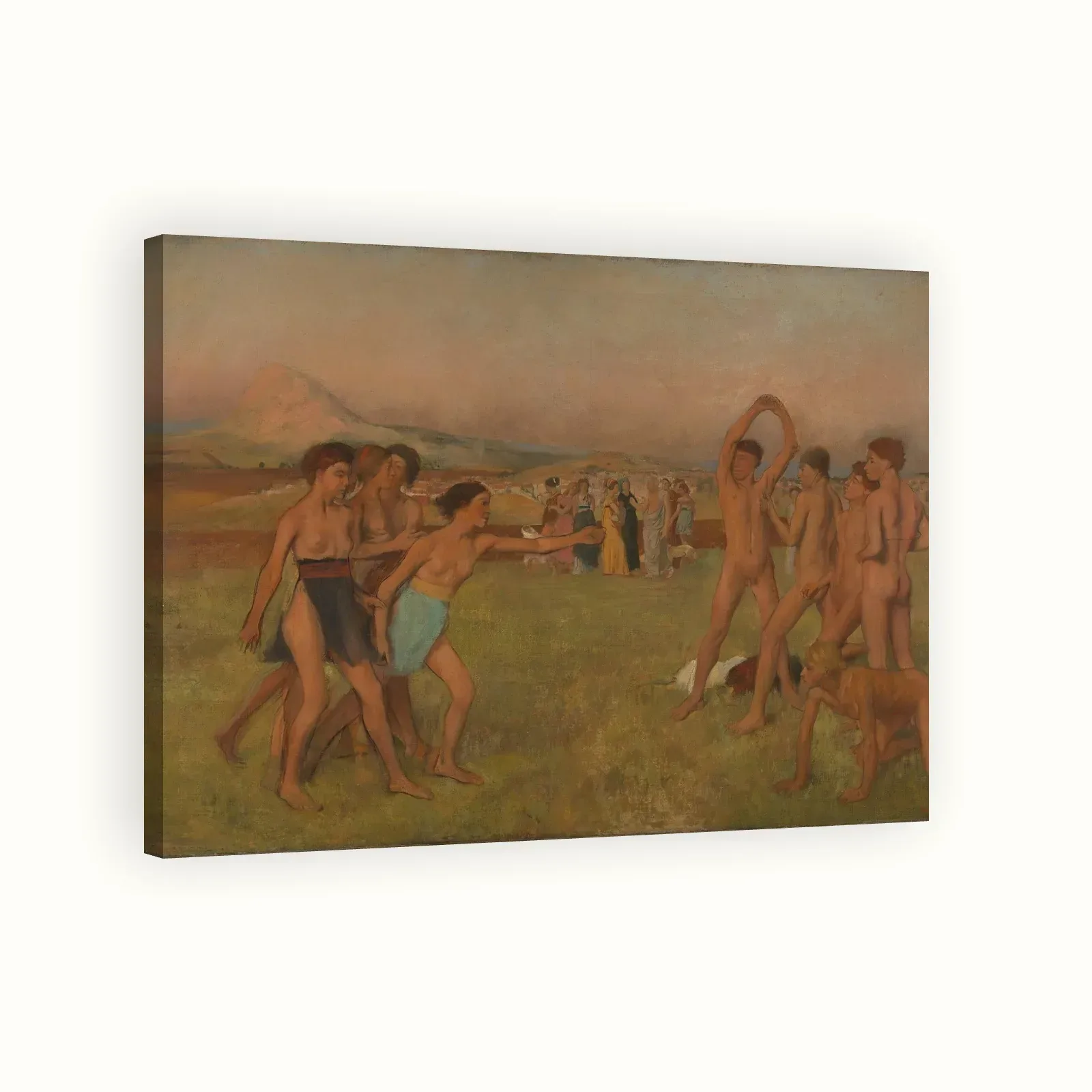 Young Spartans Exercising by Edgar Degas, c. 1860: Stretched canvas