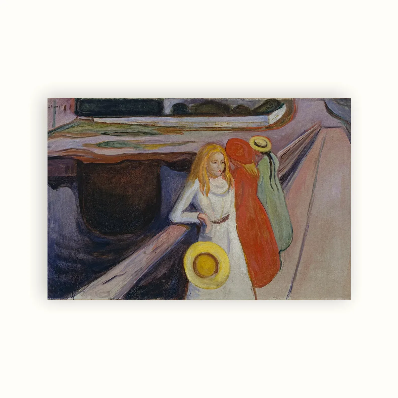 The Girls on the Bridge by Edvard Munch, 1901: as a fine art print