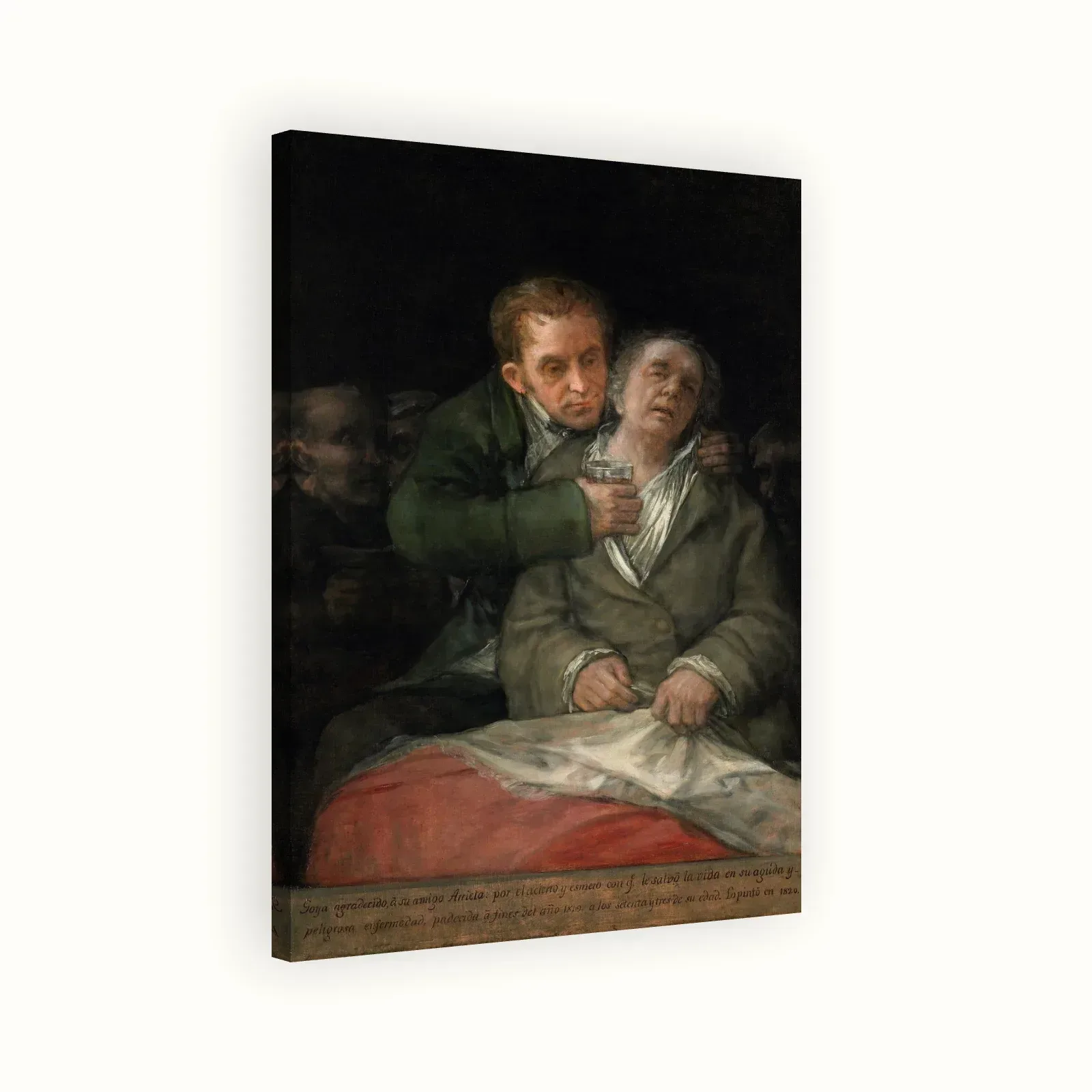 Self-portrait with Dr Arrieta by Francisco Goya, 1820: Stretched canvas