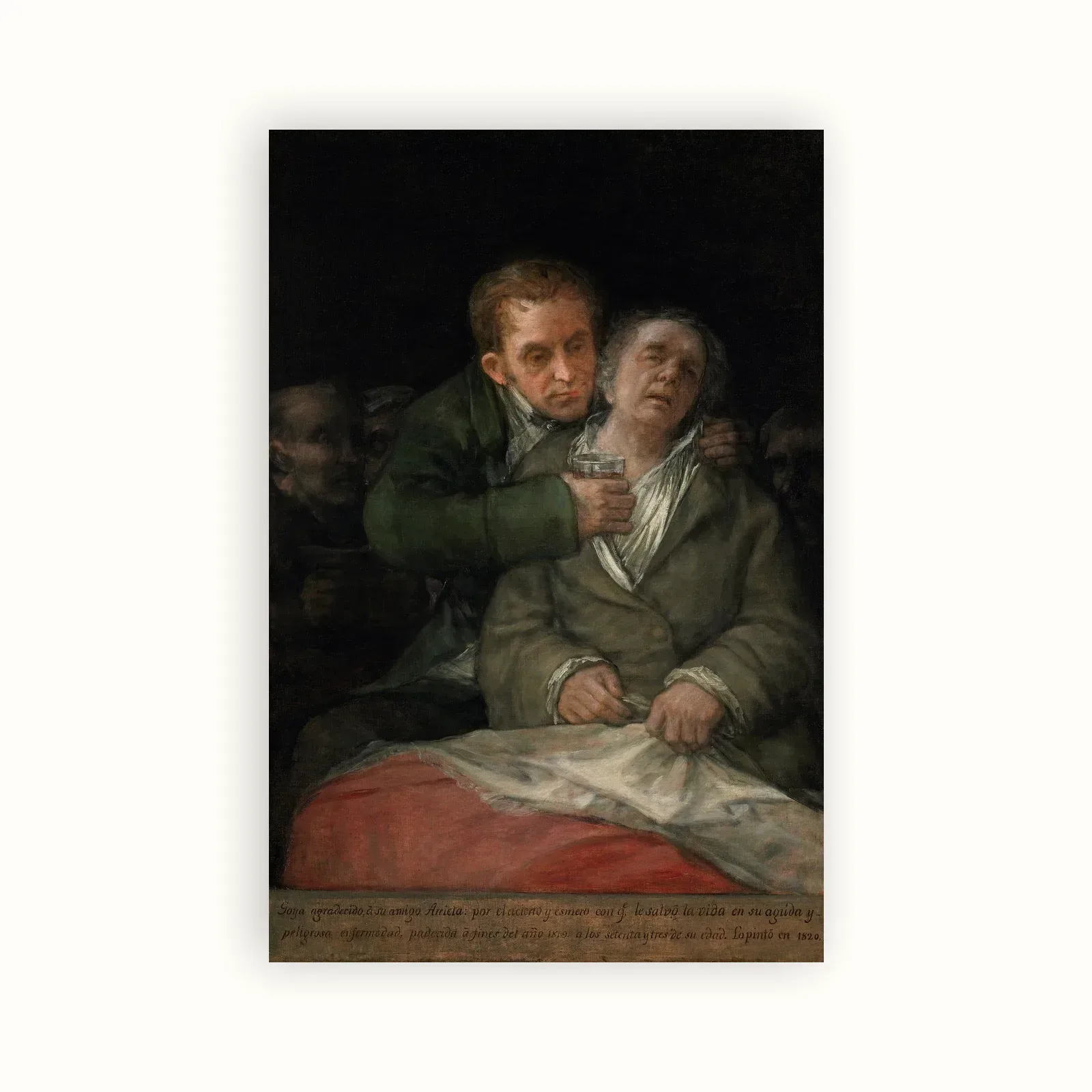 Self-portrait with Dr Arrieta by Francisco Goya, 1820: as a fine art print