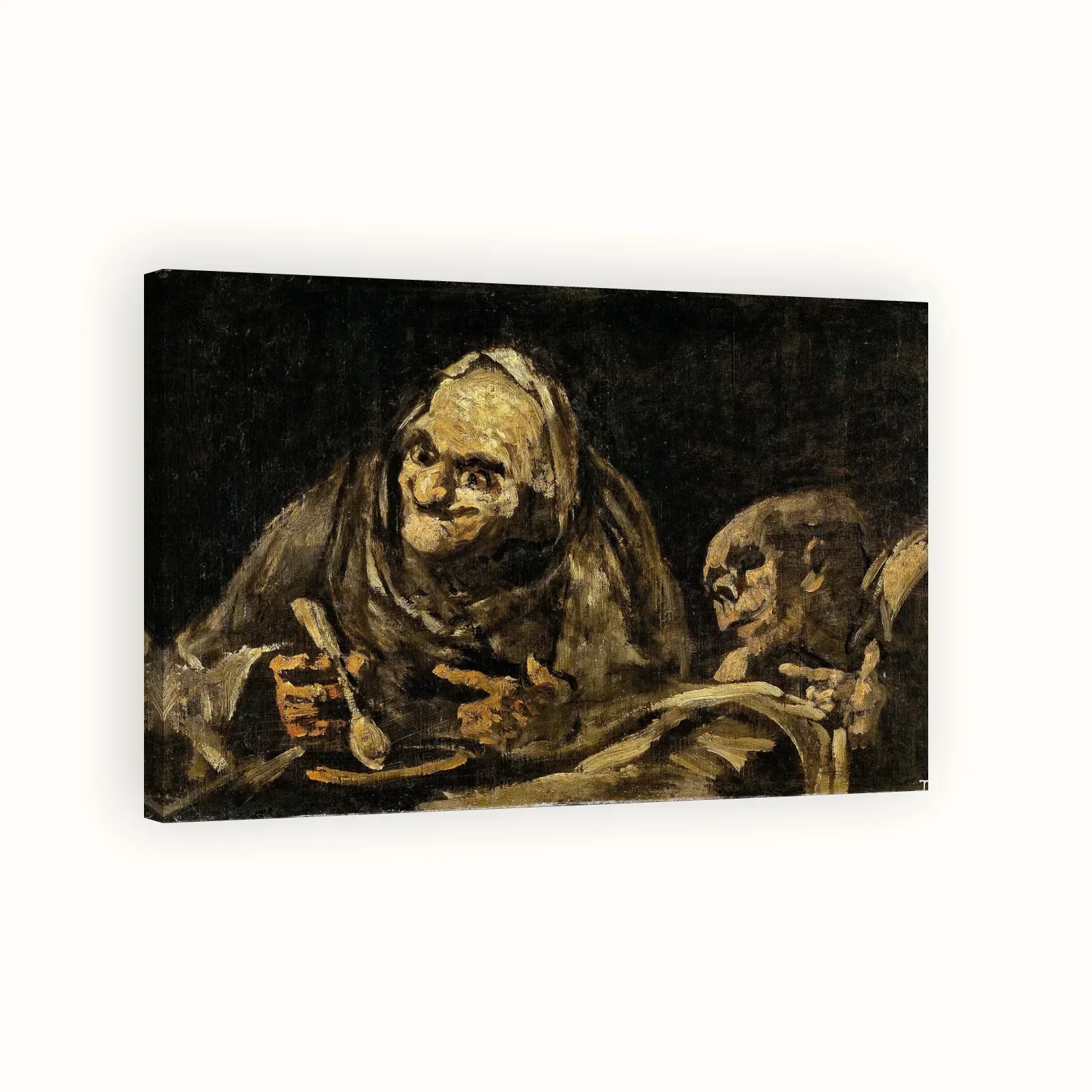 Two Old Men Eating Soup by Francisco Goya, 1820–1823: Stretched canvas