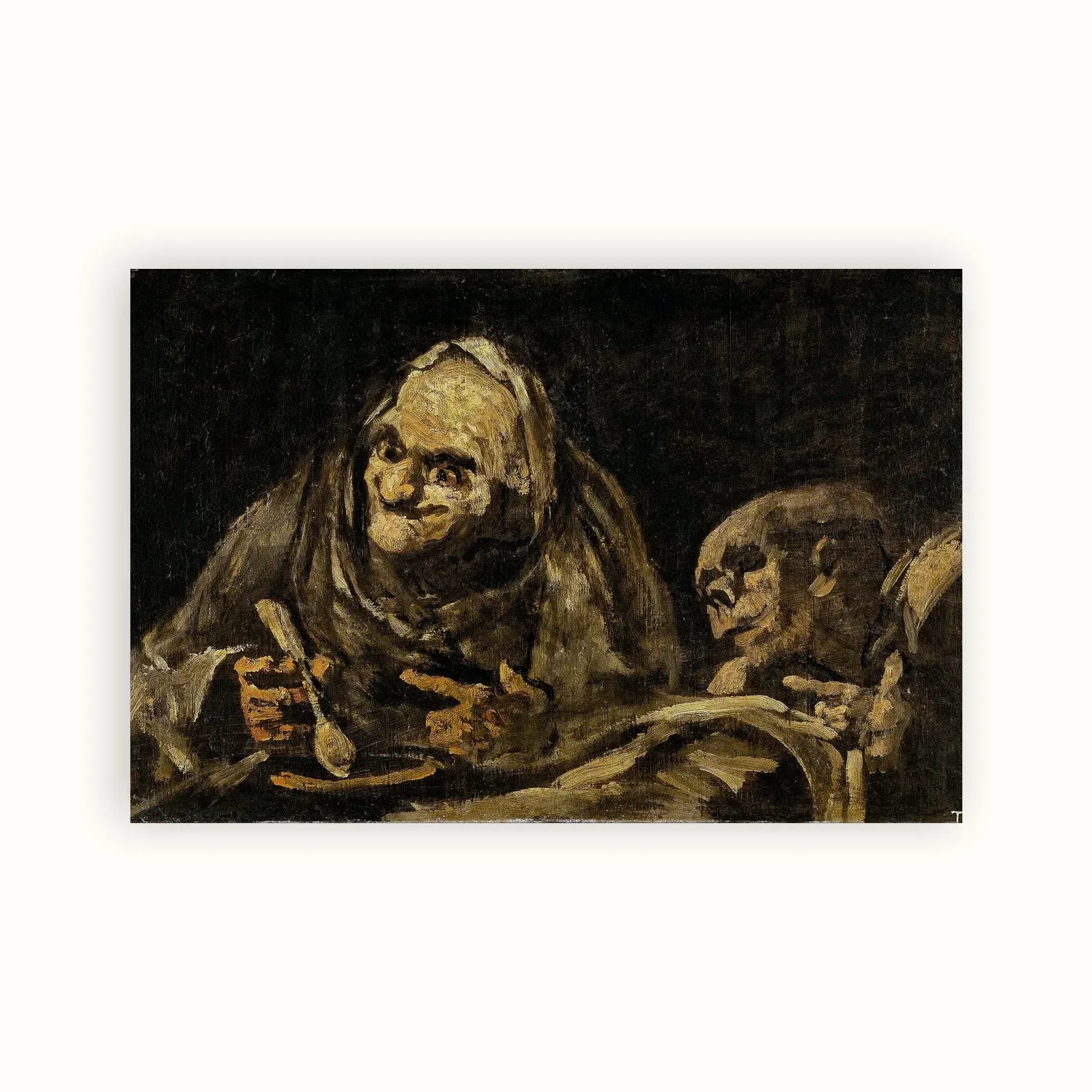 Two Old Men Eating Soup by Francisco Goya, 1820–1823: as a fine art print