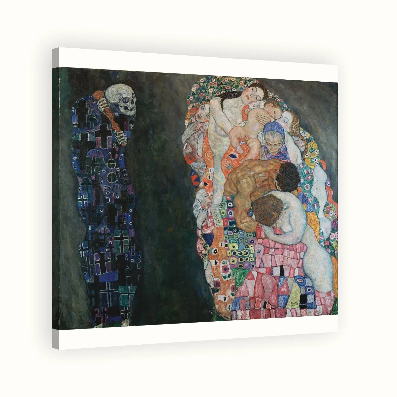 Death and Life by Gustav Klimt, 1910–1915: Stretched canvas