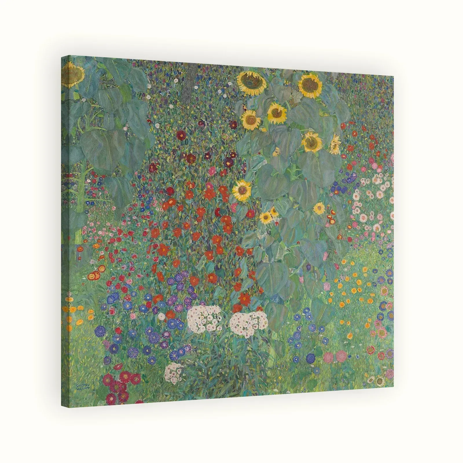 Farm Garden with Sunflowers by Gustav Klimt, 1907: Stretched canvas