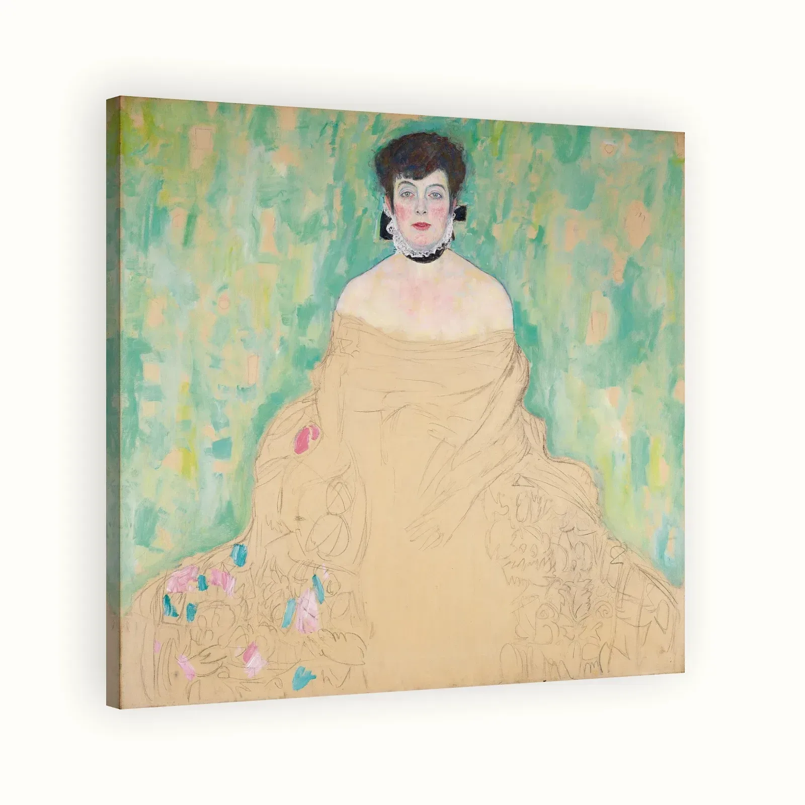 Portrait of Amalie Zuckerkandl by Gustav Klimt, 1917–1918: Stretched canvas