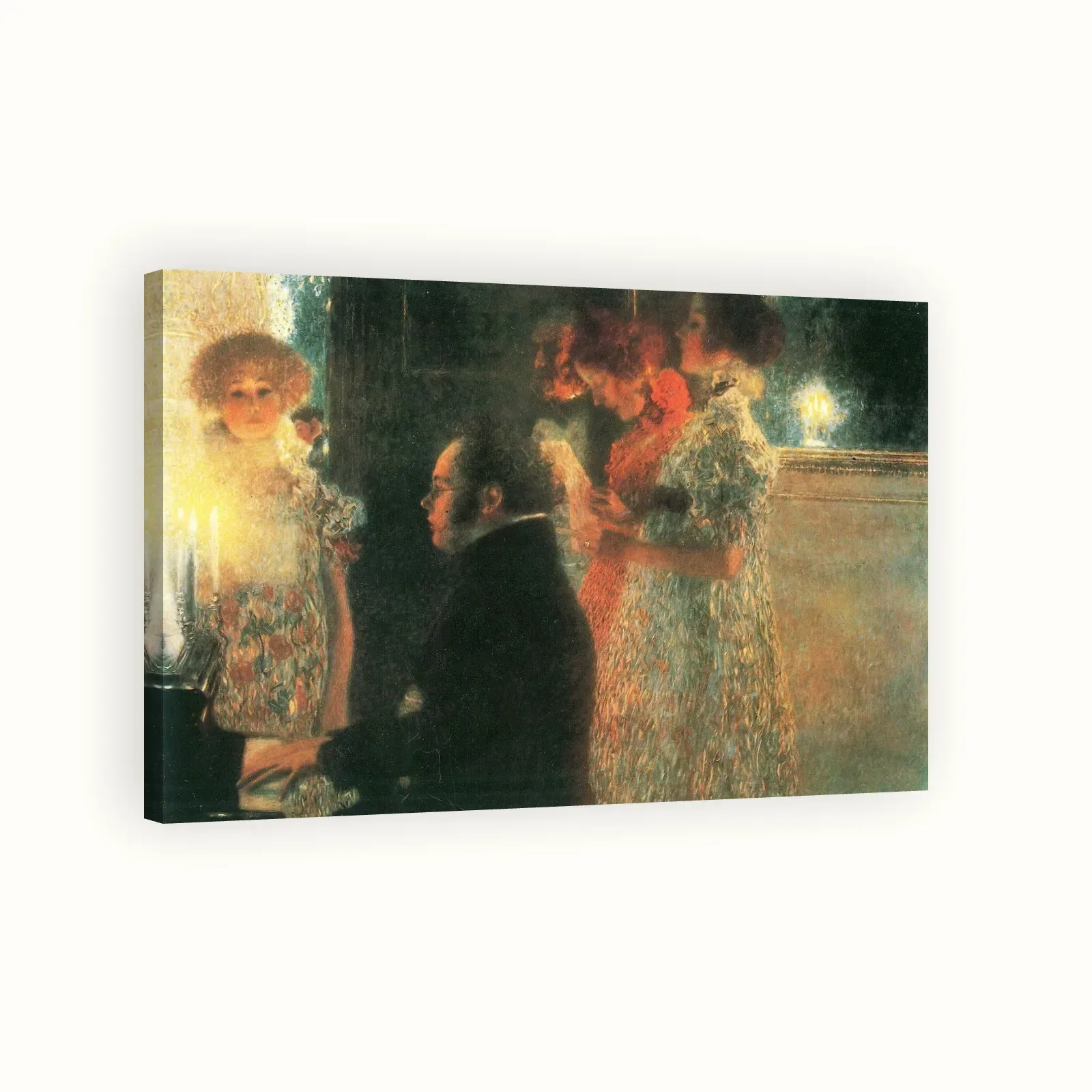 Schubert at the Piano II by Gustav Klimt, 1899: Stretched canvas