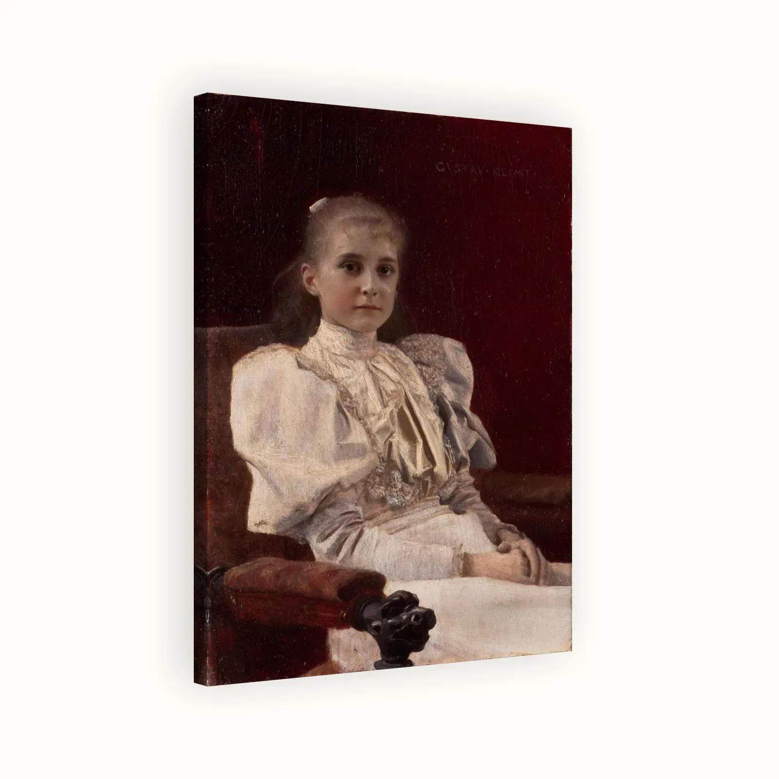 Seated Young Girl by Gustav Klimt, 1894: Stretched canvas