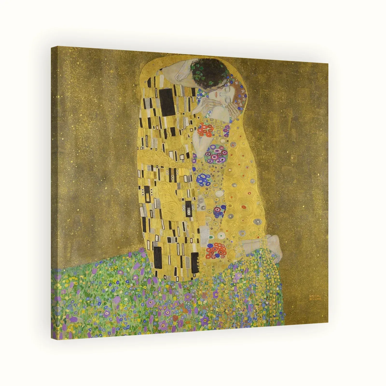 The Kiss by Gustav Klimt, 1908–1909: Stretched canvas