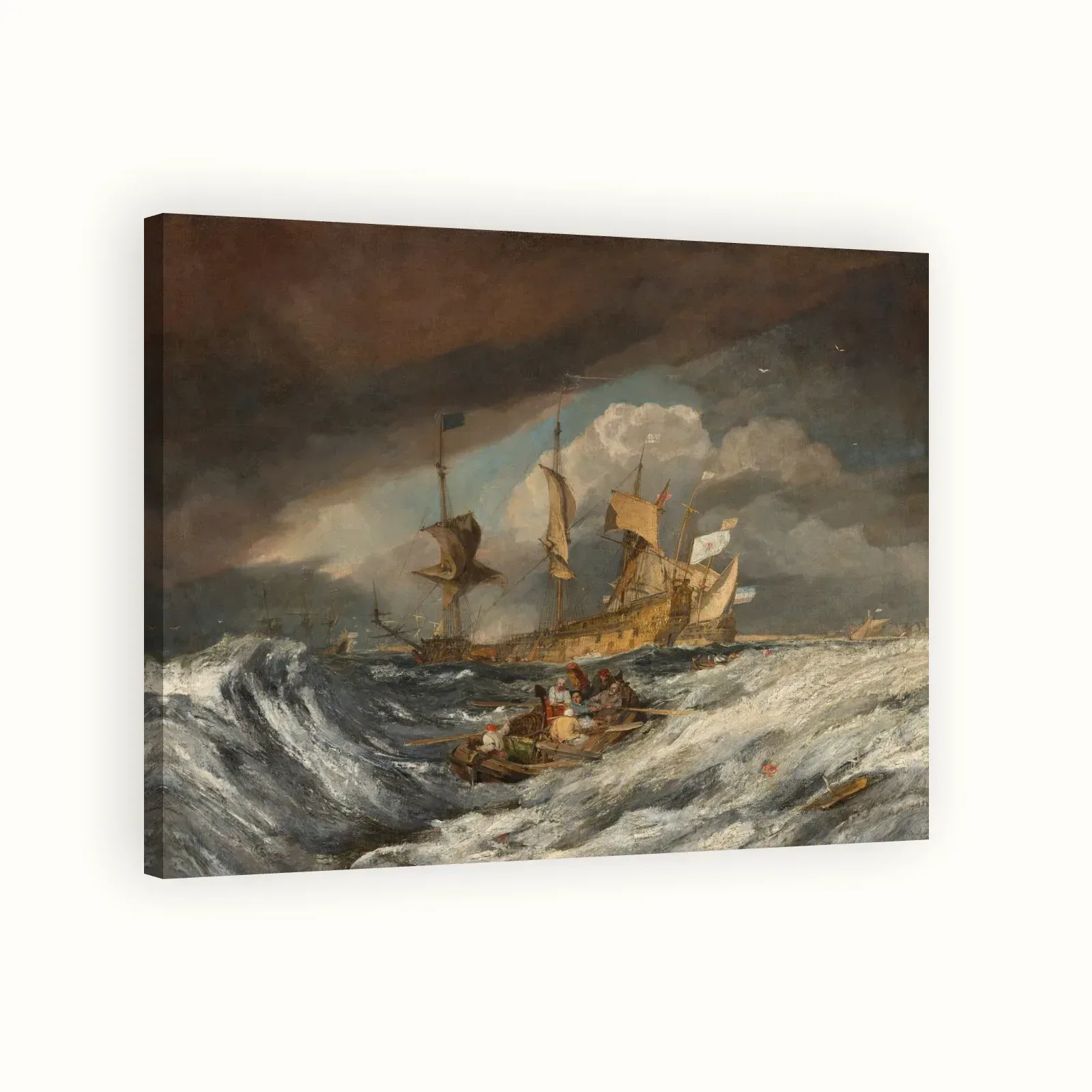 Boats Carrying Out Anchors to the Dutch Men of War by J. M. W. Turner, c. 1804: Stretched canvas