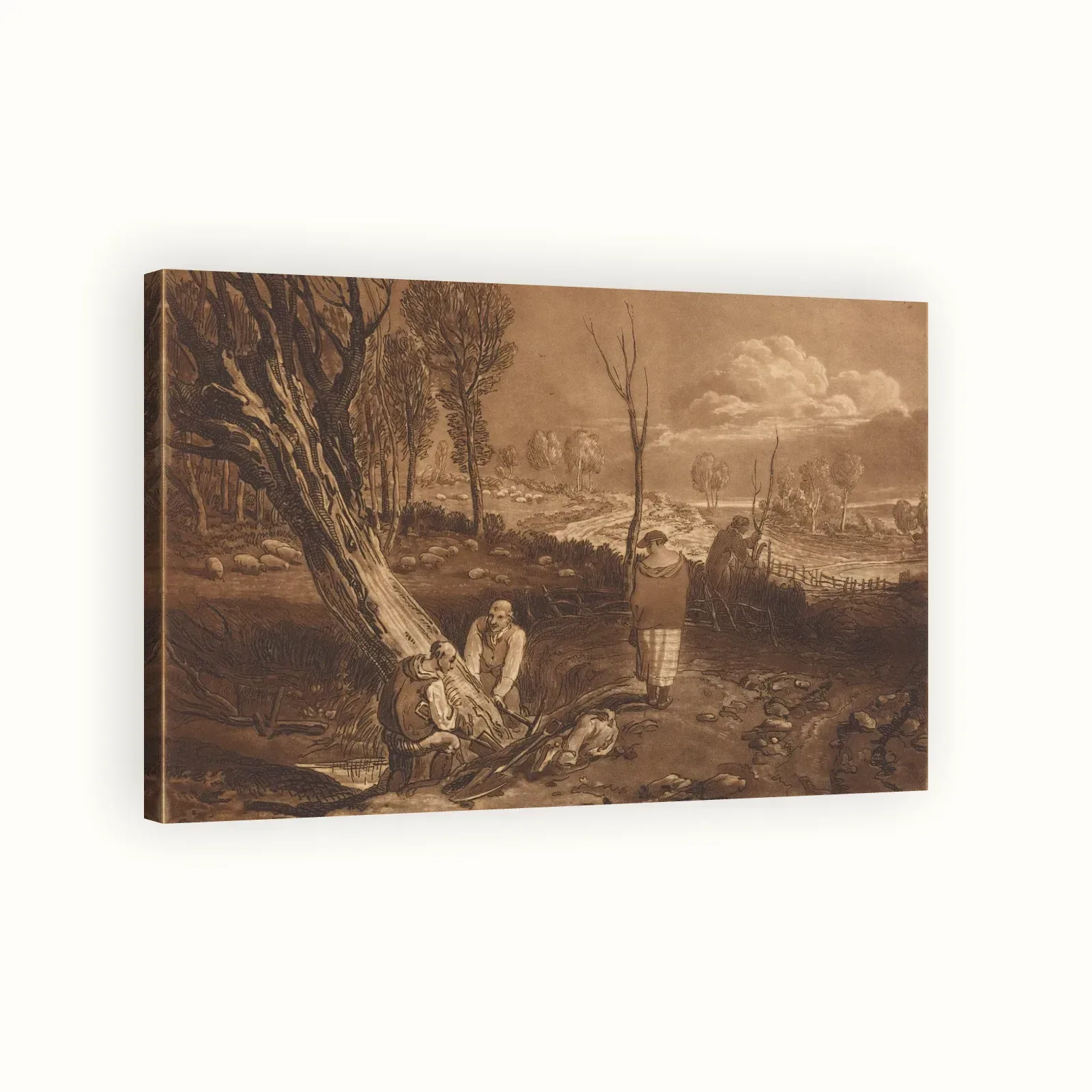 Hedging and Ditching by J. M. W. Turner, published 1812: Stretched canvas