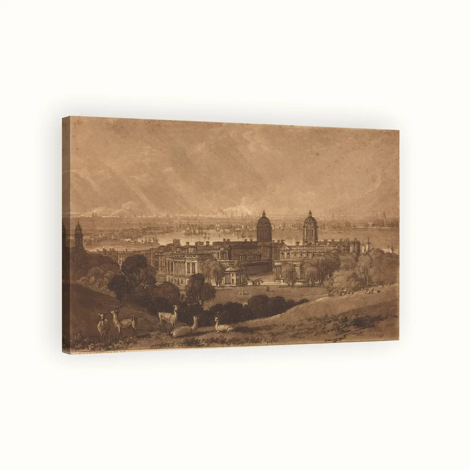 London from Greenwich by J. M. W. Turner, published 1811: Stretched canvas