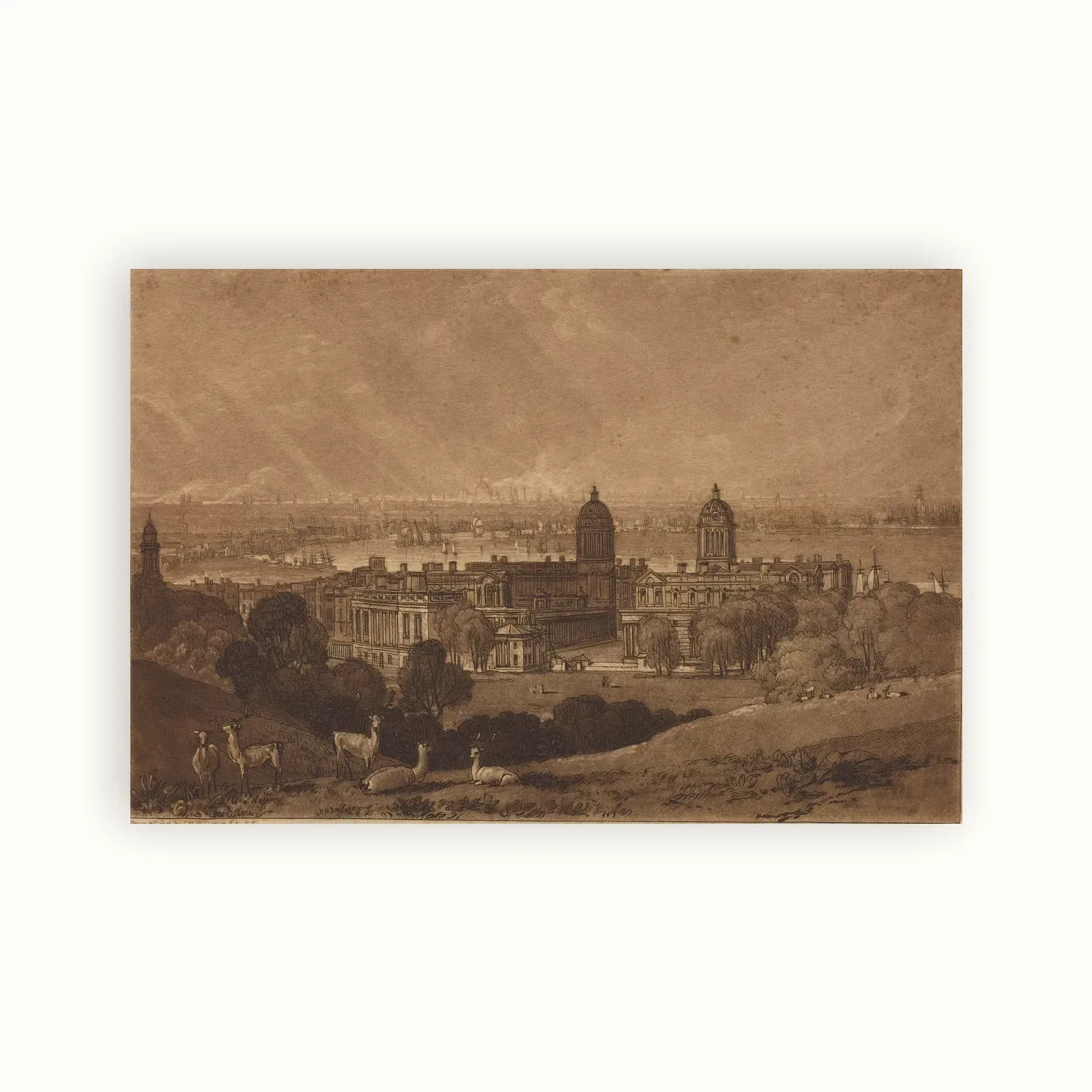 London from Greenwich by J. M. W. Turner, published 1811: as a fine art print