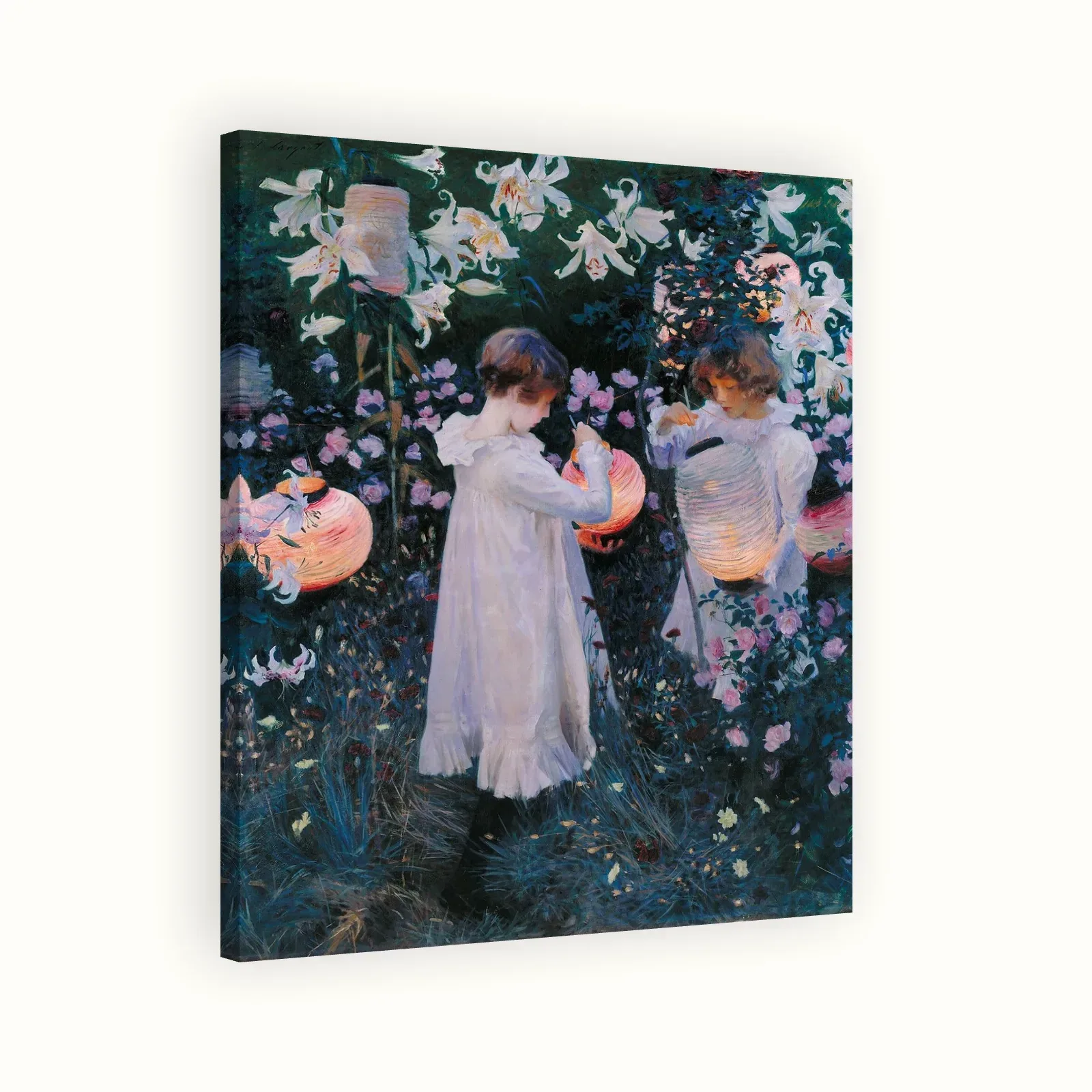 Carnation, Lily, Lily, Rose by John Singer Sargent, 1885–1886: Stretched canvas
