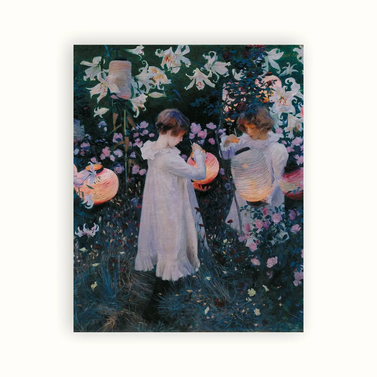 Carnation, Lily, Lily, Rose by John Singer Sargent, 1885–1886: as a fine art print