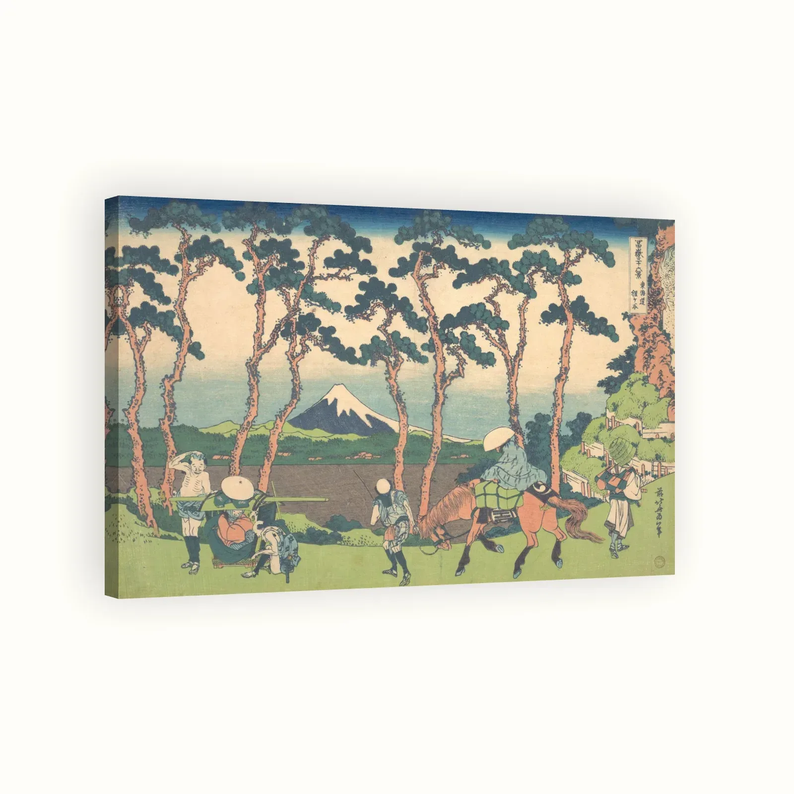 Hodogaya on the Tōkaidō by Katsushika Hokusai, c. 1830–1832: Stretched canvas