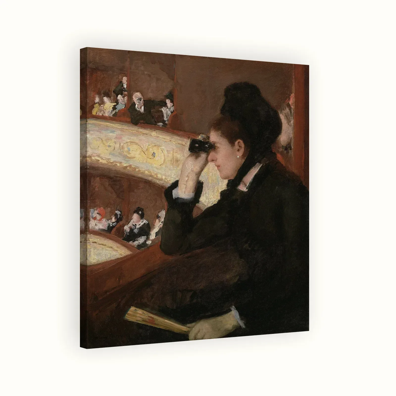 In the Loge by Mary Cassatt, 1878: Stretched canvas