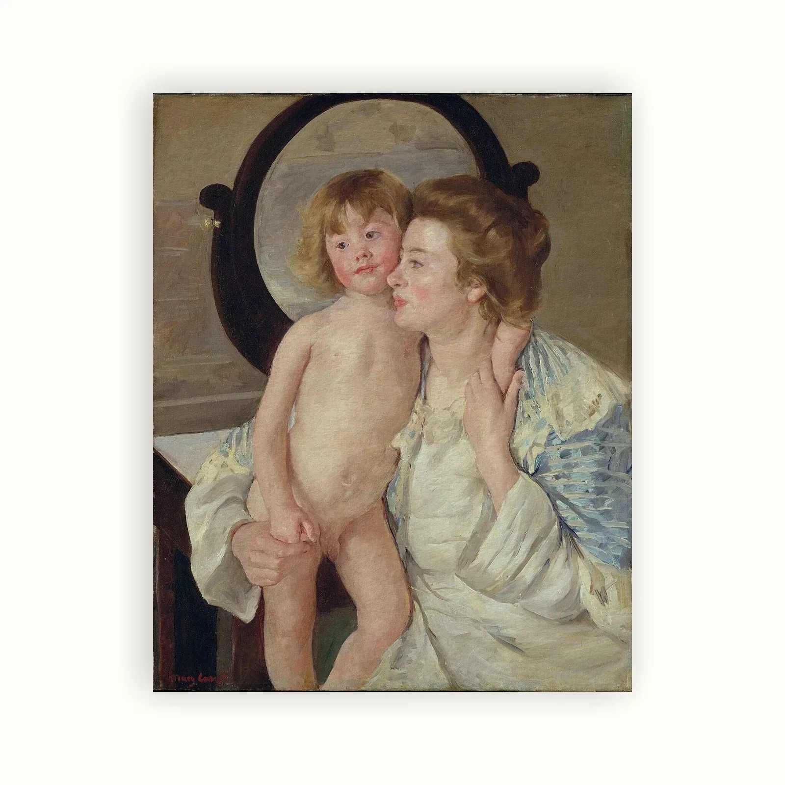 Mother and Child (The Oval Mirror) by Mary Cassatt, c. 1899: as a fine art print