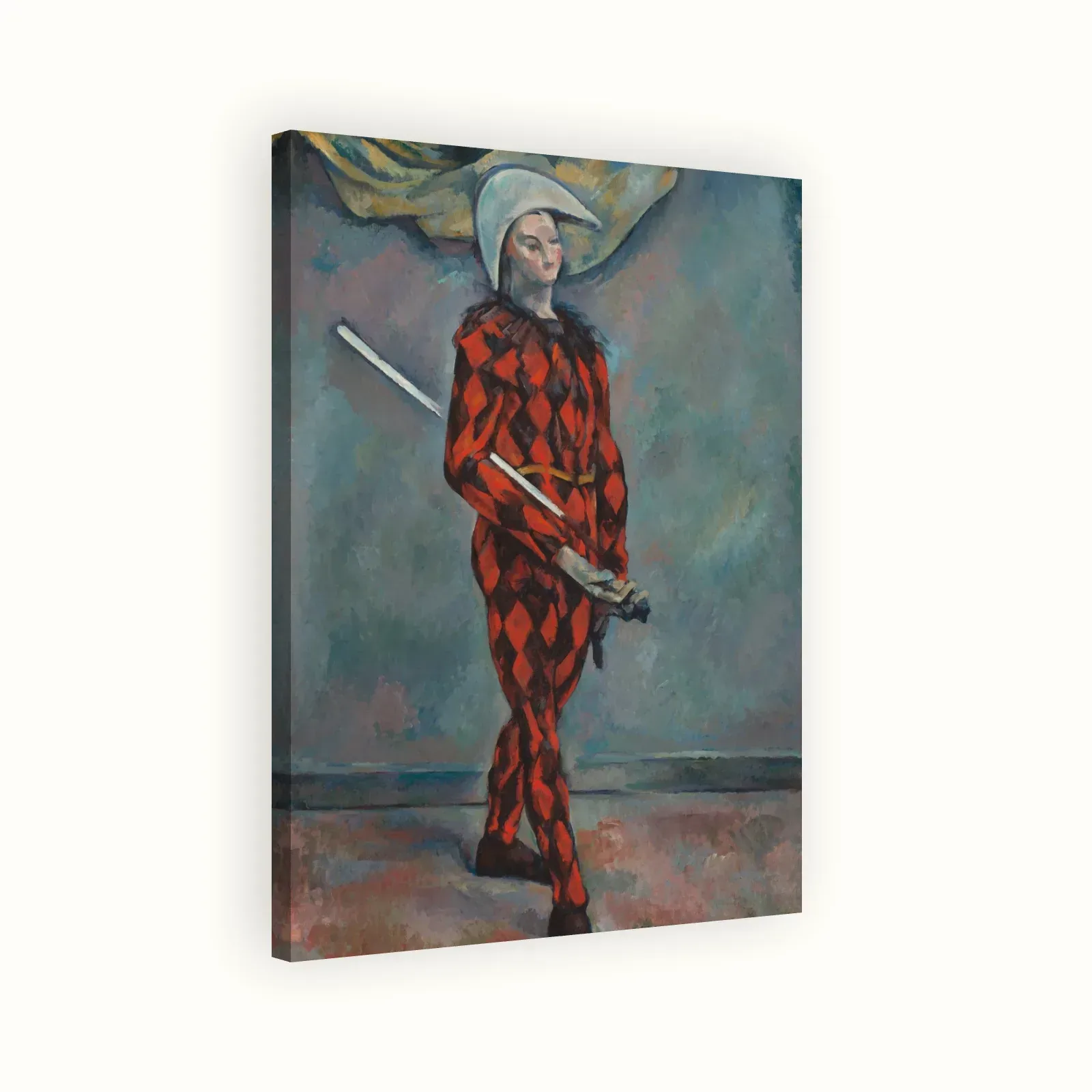 Harlequin by Paul Cézanne, 1888–1890: Stretched canvas
