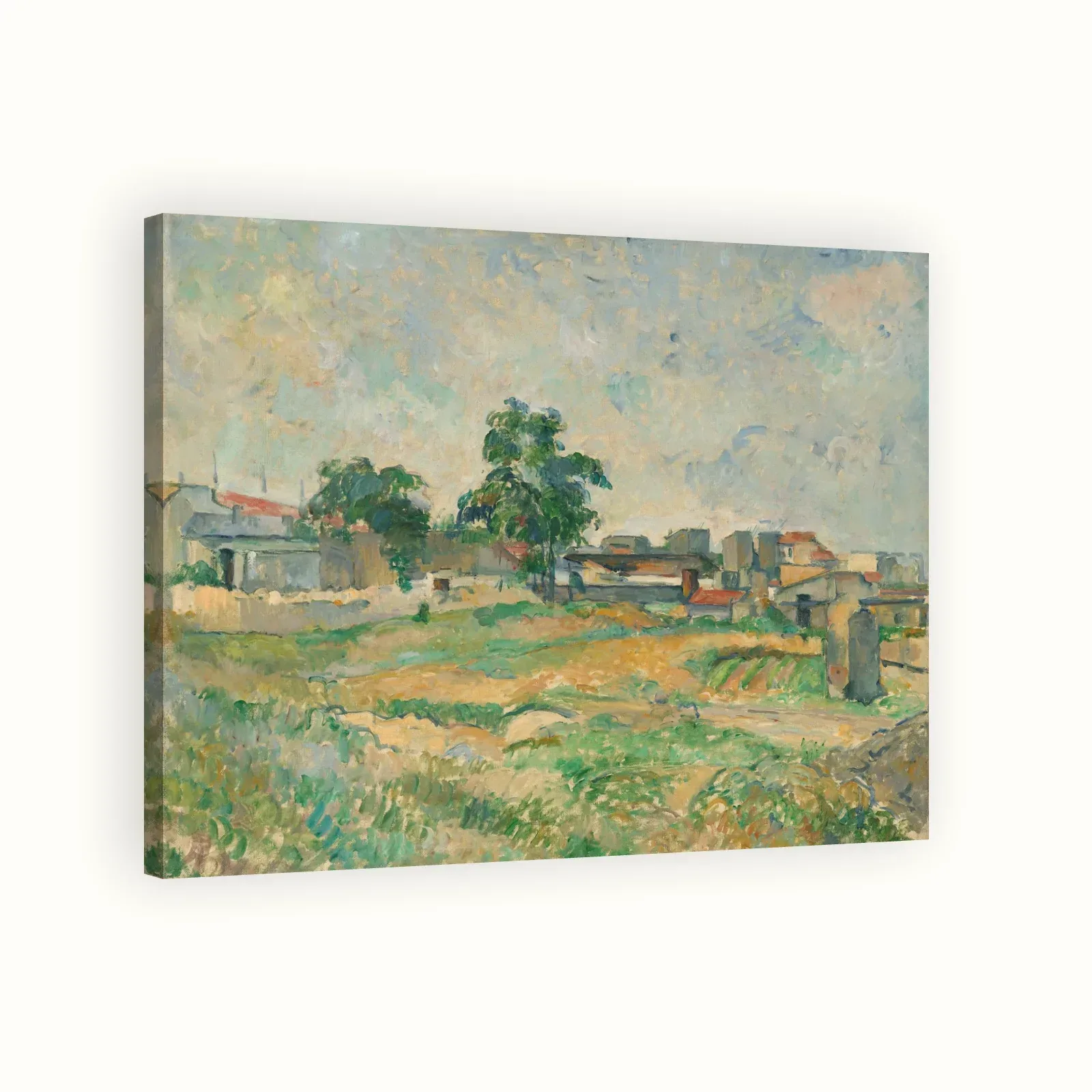 Landscape near Paris by Paul Cézanne, c. 1876: Stretched canvas