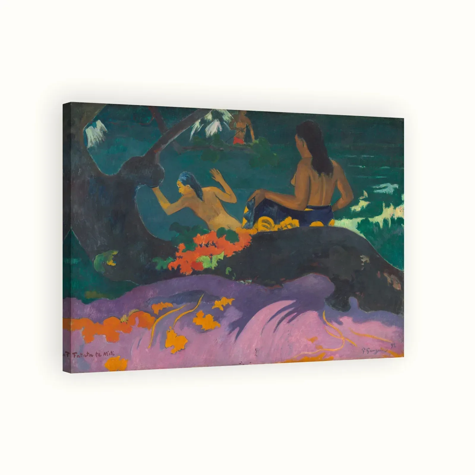 Fatata te Miti (By the Sea) by Paul Gauguin, 1892: Stretched canvas