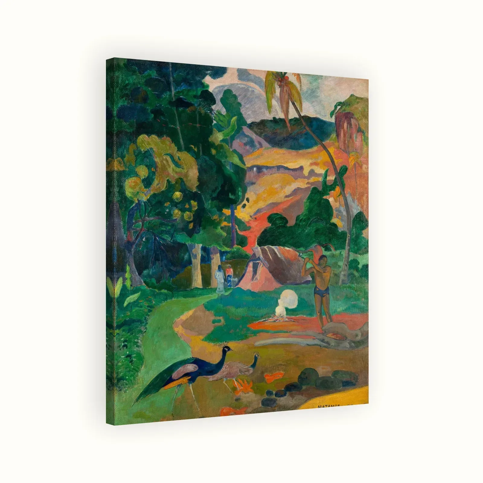 Matamoe (Death), Landscape with Peacocks by Paul Gauguin, 1892: Stretched canvas
