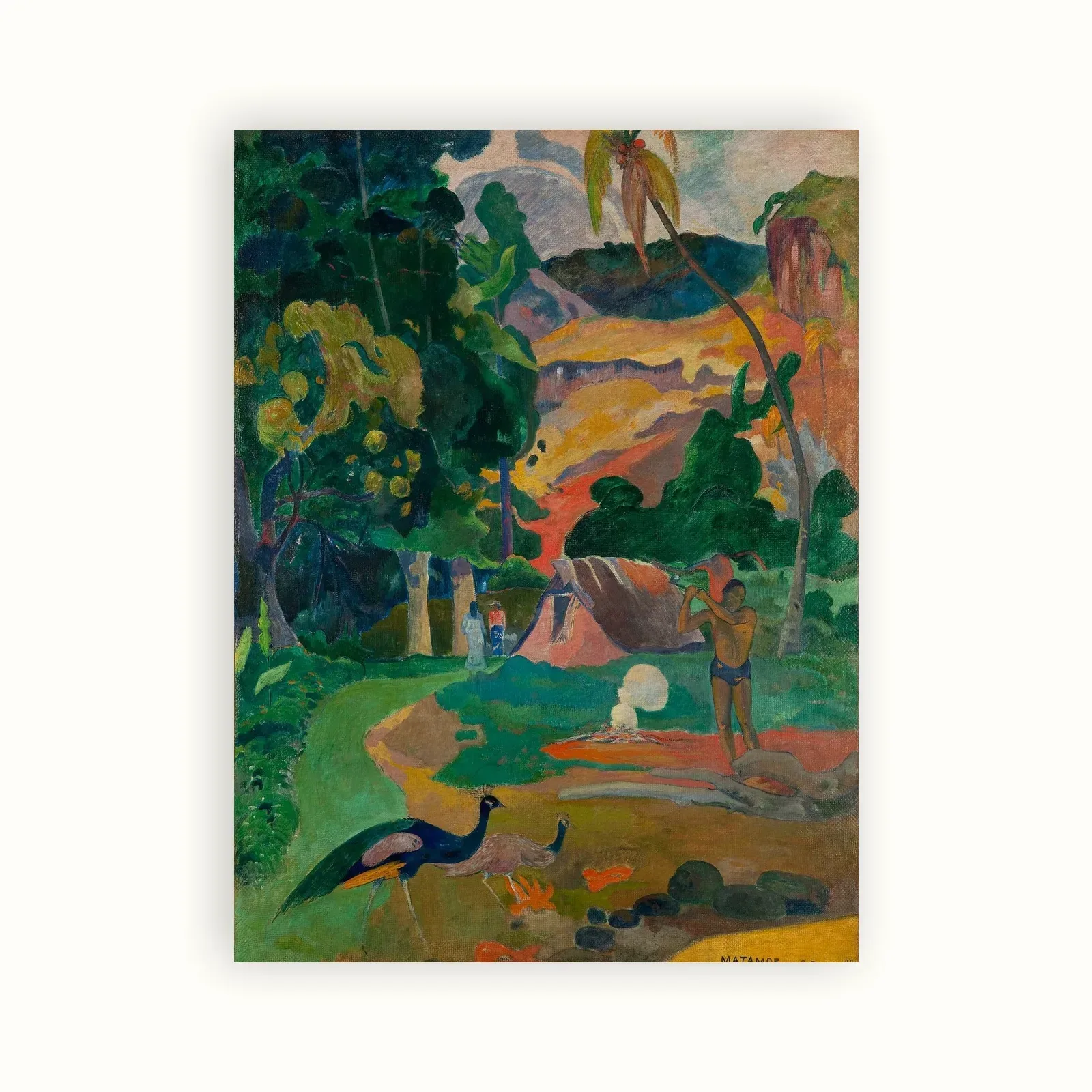 Matamoe (Death), Landscape with Peacocks by Paul Gauguin, 1892: as a fine art print
