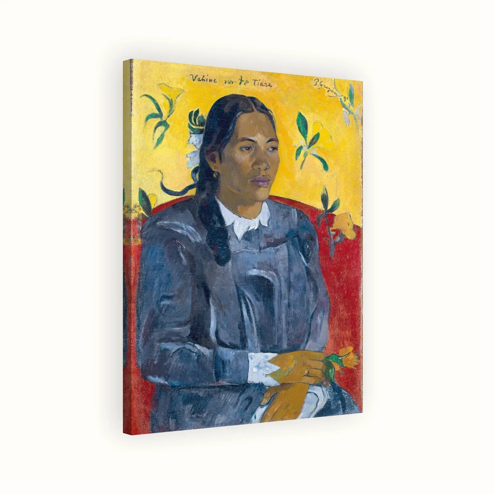 Tahitian Woman with a Flower by Paul Gauguin, 1891: Stretched canvas