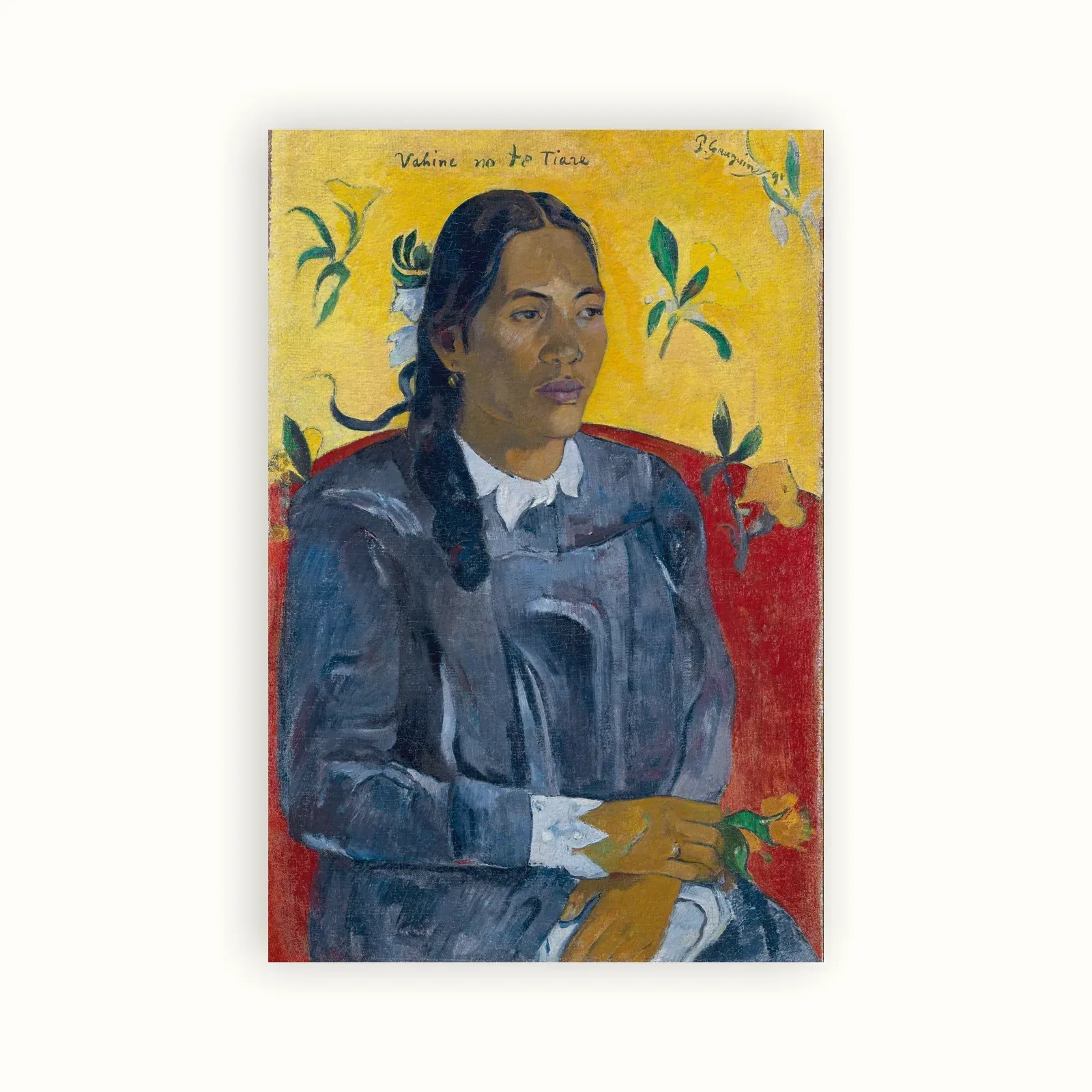 Tahitian Woman with a Flower by Paul Gauguin, 1891: as a fine art print