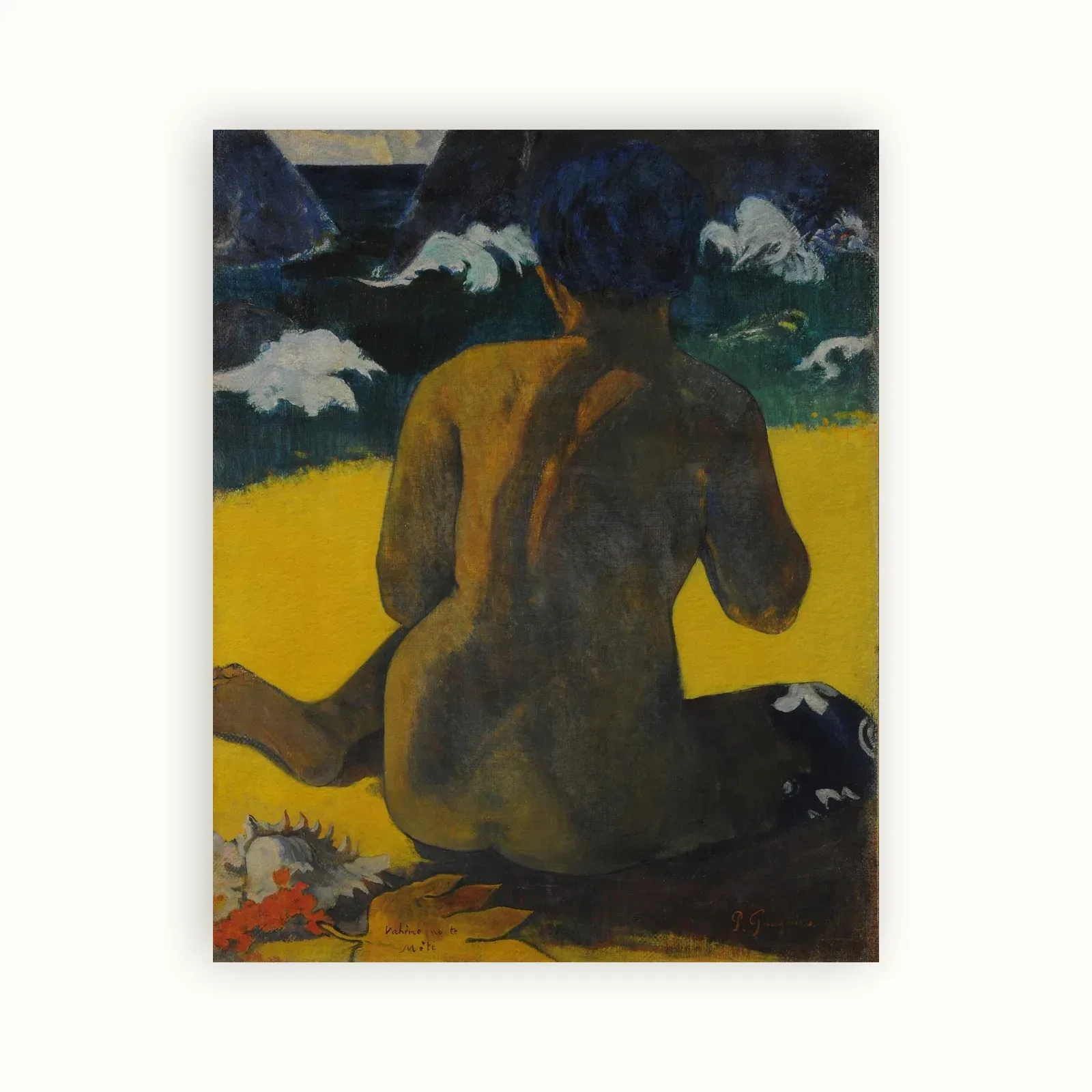 Woman at the beach by Paul Gauguin, 1892: as a fine art print