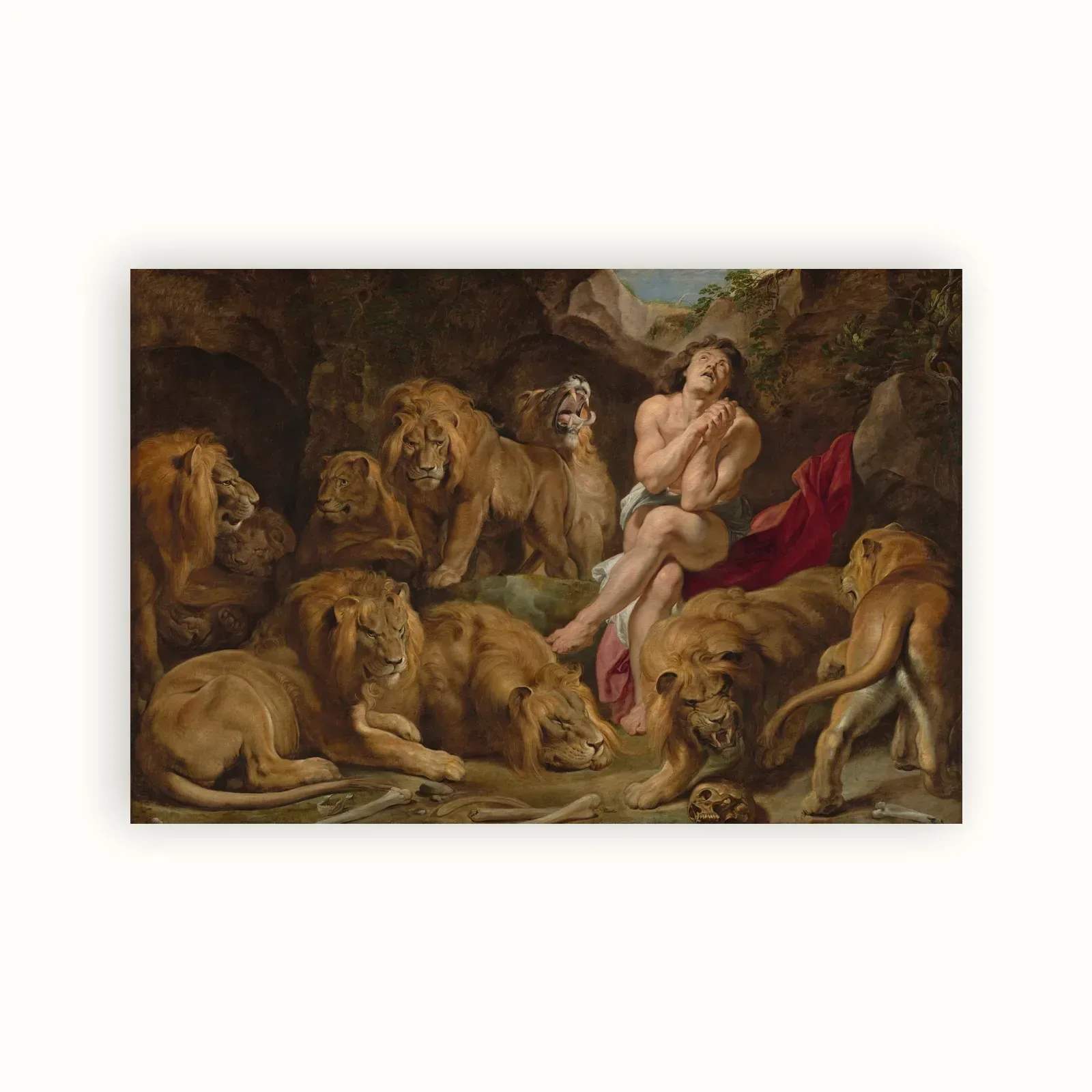 Daniel in the Lions' Den by Peter Paul Rubens, c. 1614–1616: as a fine art print