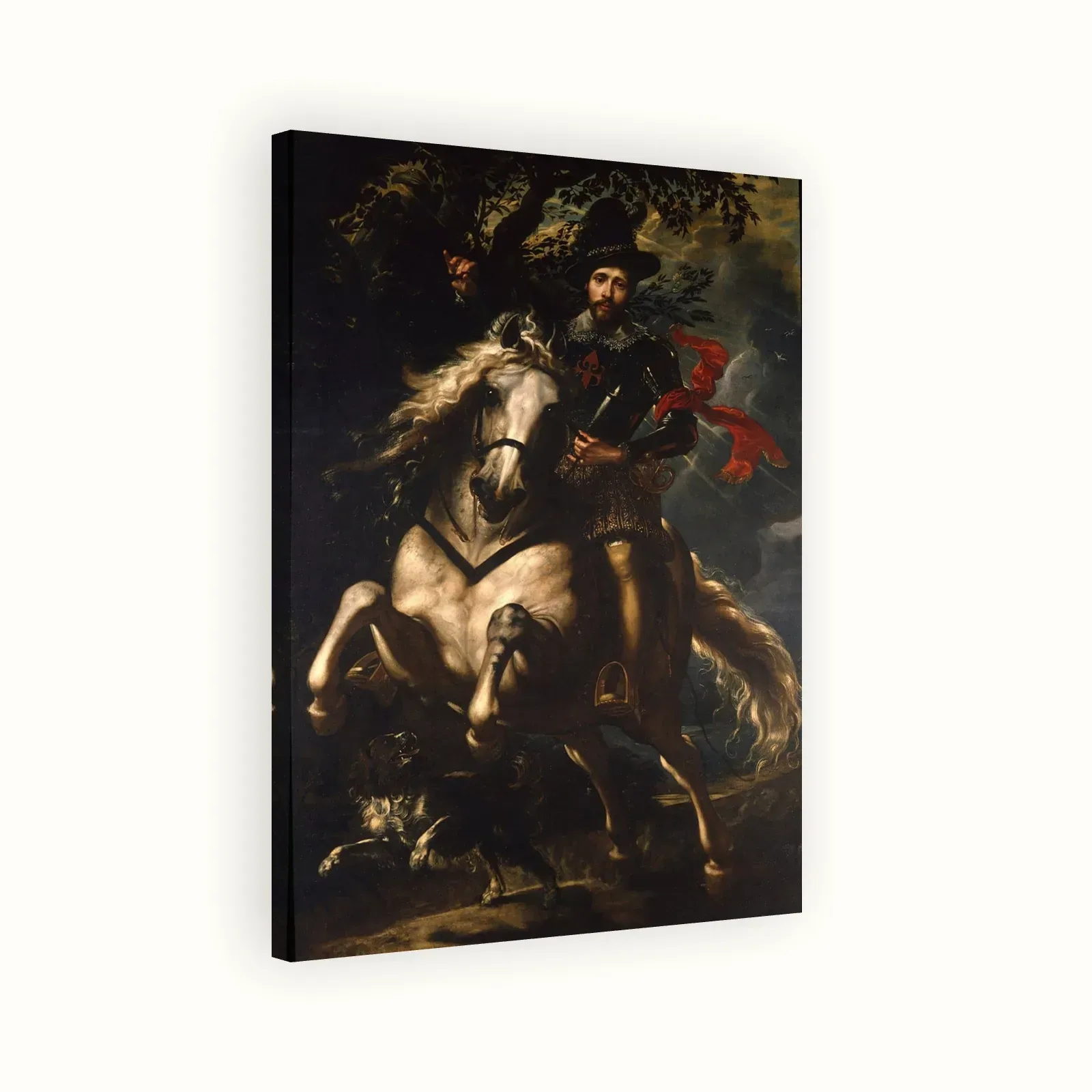 Equestrian Portrait of Giancarlo Doria by Peter Paul Rubens, 1606: Stretched canvas