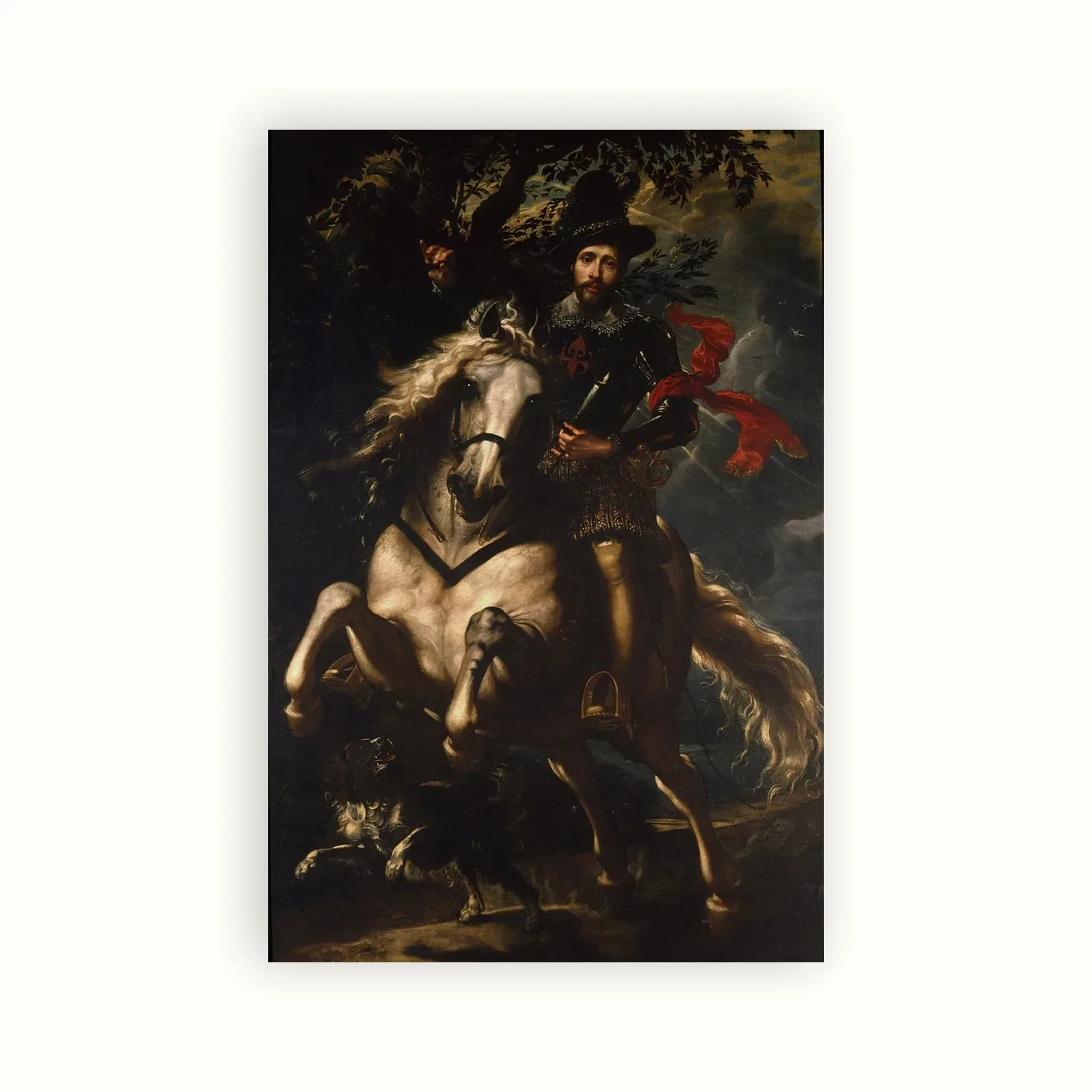 Equestrian Portrait of Giancarlo Doria by Peter Paul Rubens, 1606: as a fine art print