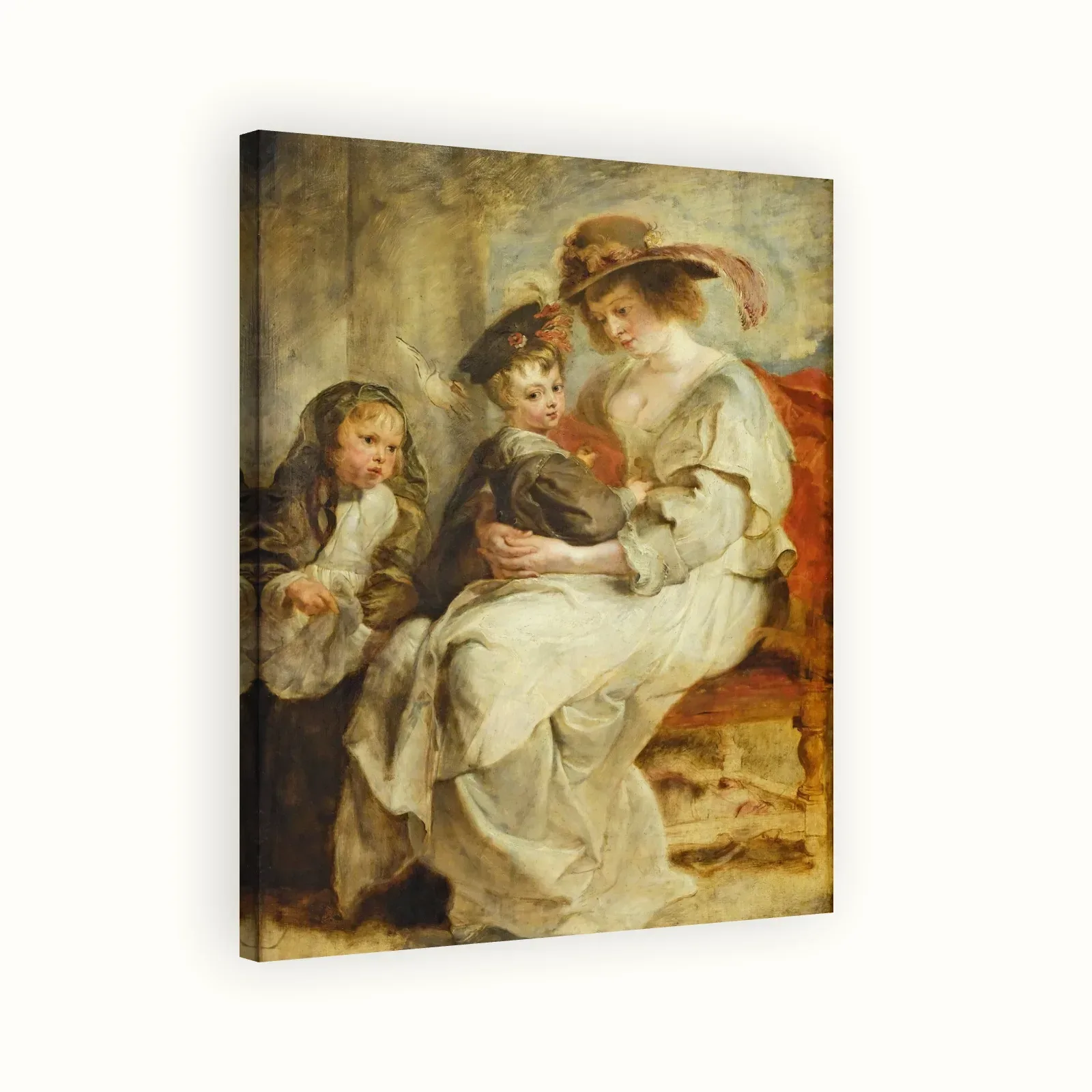 Portrait of Helena Fourment with Clara-Johanna and Frans Rubens by Peter Paul Rubens, 1636: Stretched canvas