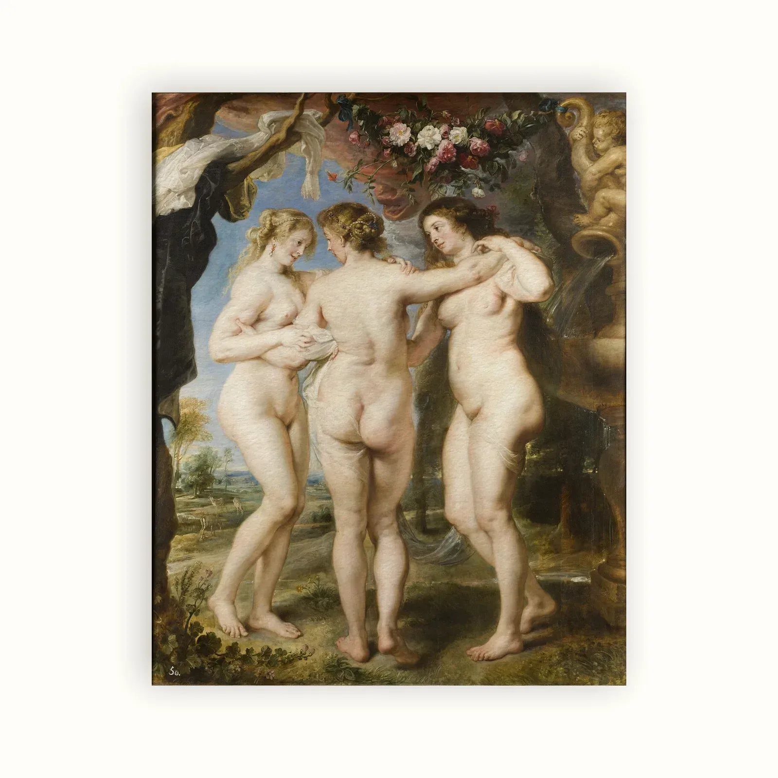 The Three Graces by Peter Paul Rubens, 1630–1635: as a fine art print