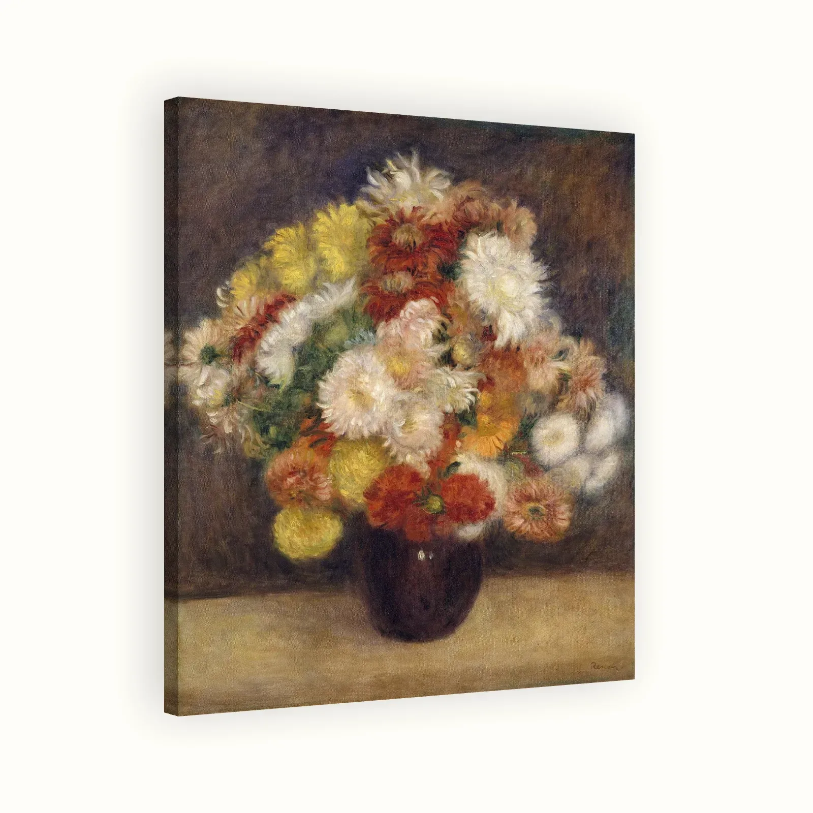Bouquet of Chrysanthemums by Pierre-Auguste Renoir, 1881: Stretched canvas