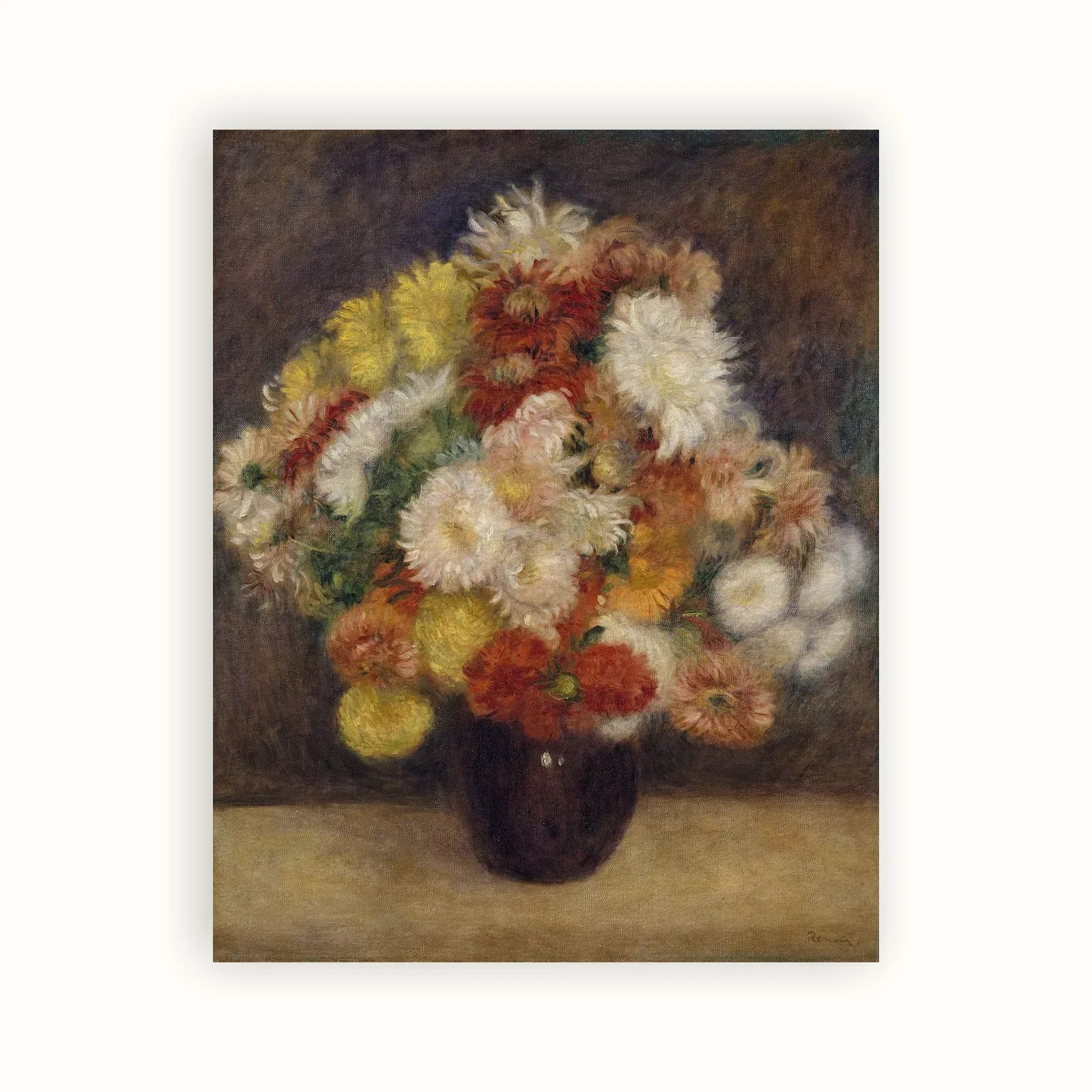Bouquet of Chrysanthemums by Pierre-Auguste Renoir, 1881: as a fine art print